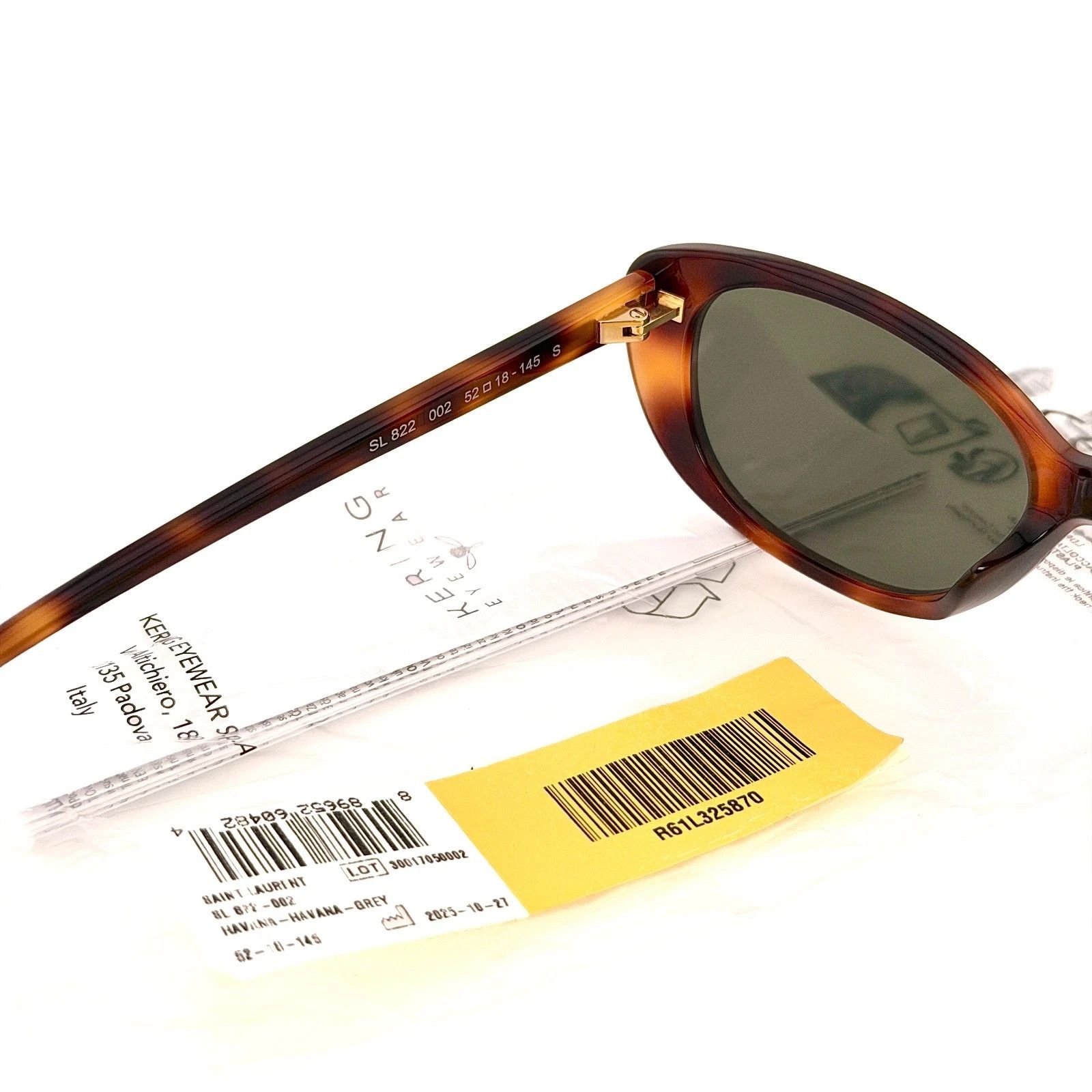 Saint Laurent Paris SAINT LAURENT SHADE SL 822 SL822 Brown Havana Sunglasses 002 Size ONE SIZE - 6 Thumbnail
