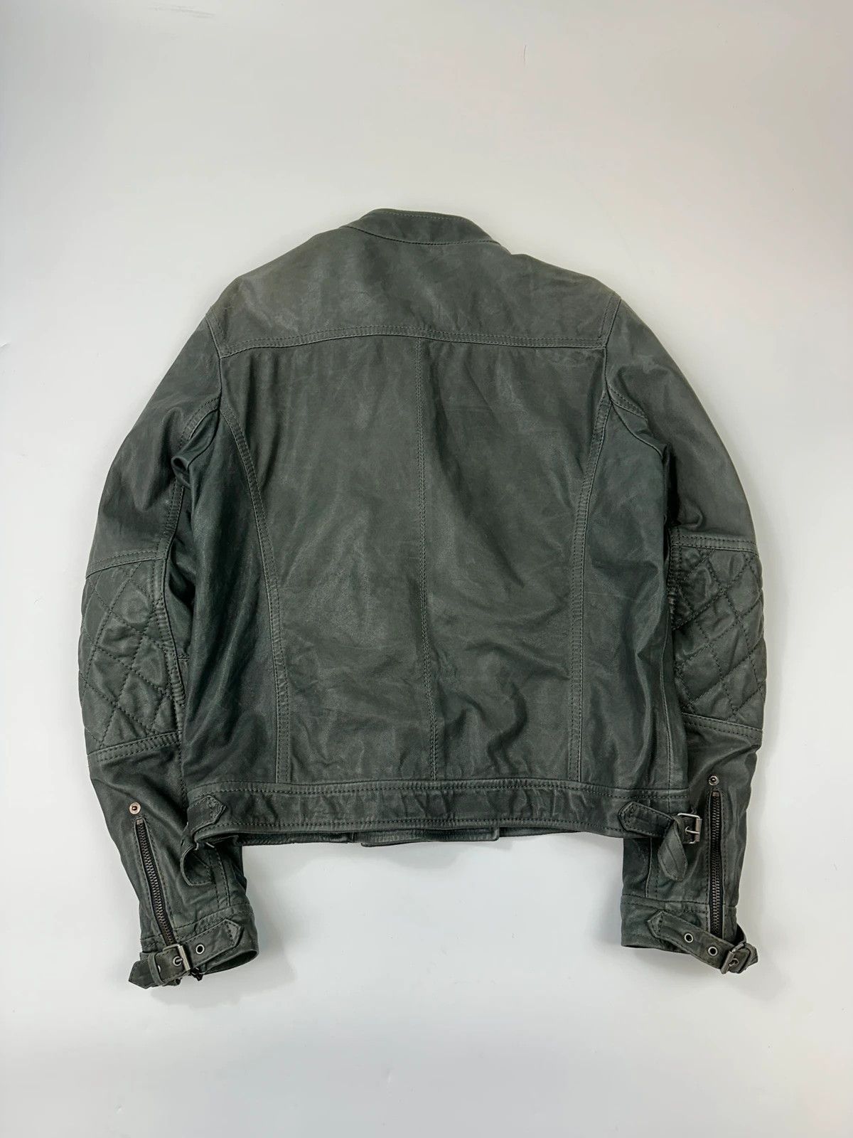 John Galliano John Galliano Khaki Green Side Zip Perfecto Leather Jacket Size M / US 6-8 / IT 42-44 - 6 Thumbnail