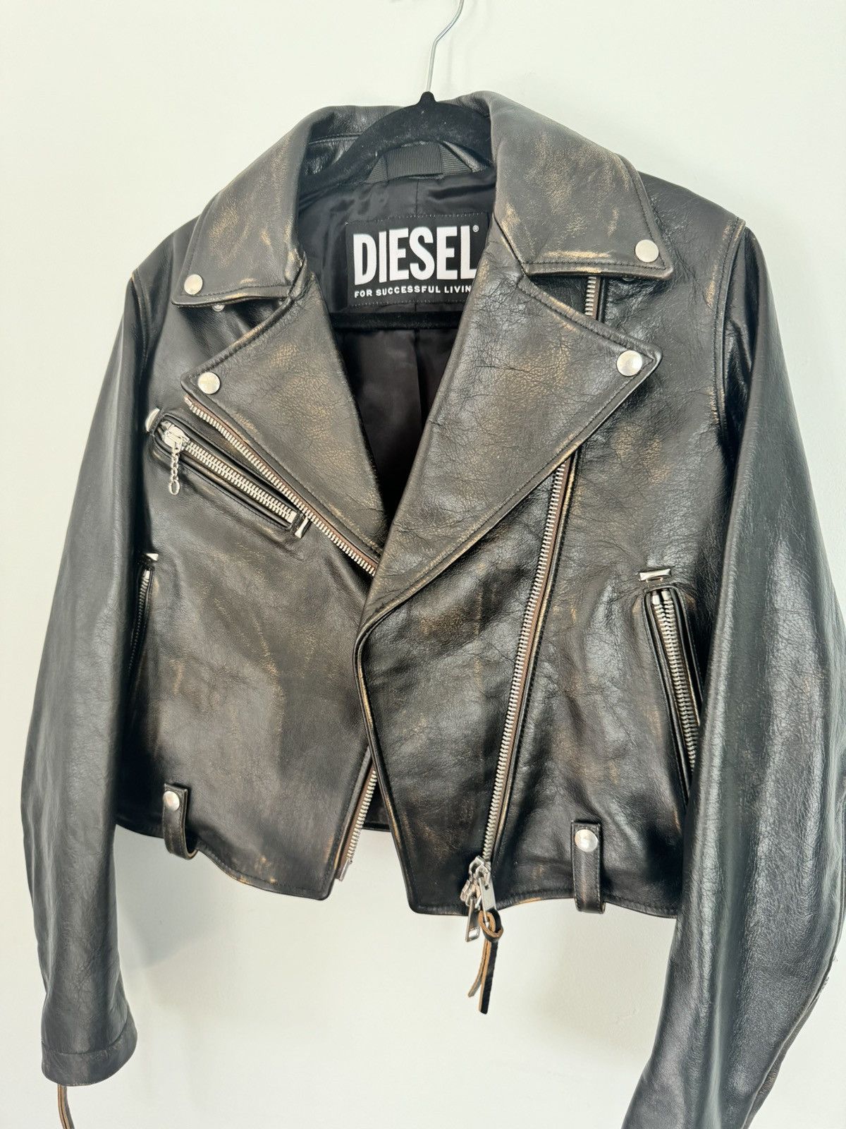 Diesel Diesel Motorcycle L Edmea Leather Jacket Size XS / US 0-2 / IT 36-38 - 3 Thumbnail