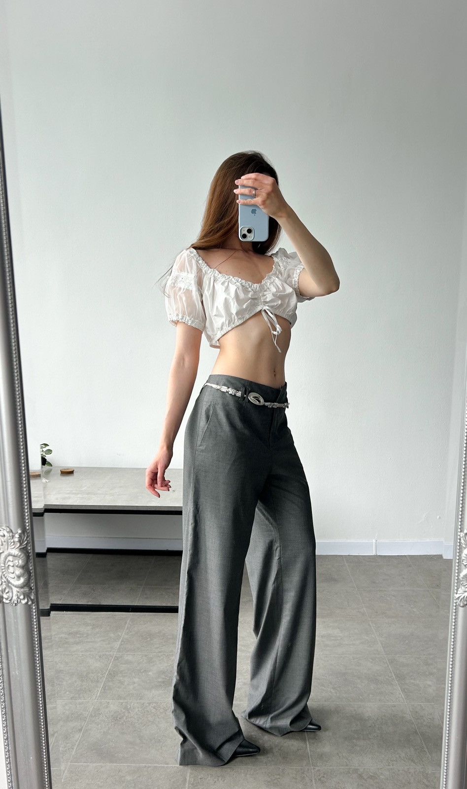 Vintage Vintage H&M low waist classic gray pants Y2K office siren Size 32" / US 10 / IT 46 - 2 Thumbnail