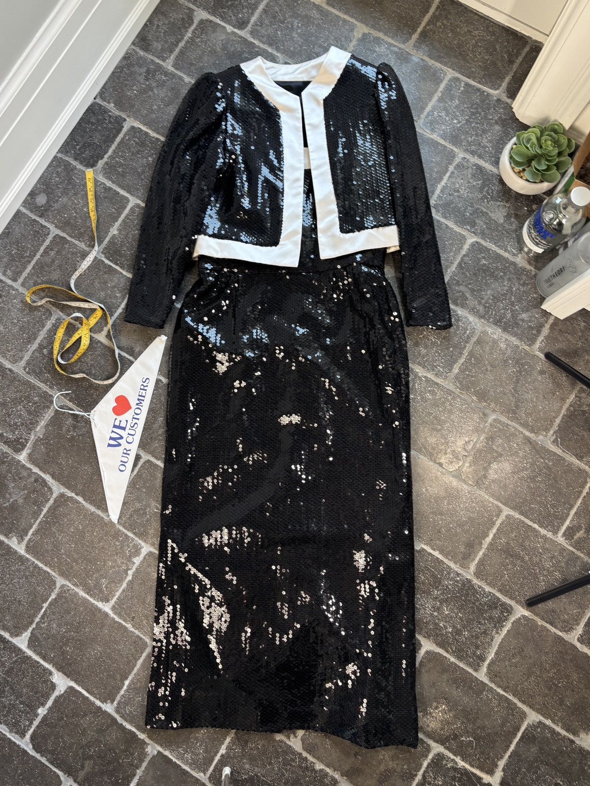 Vintage Vintage Sequin Dress & Jacket Two Piece Set Custom Cocktail Size XS / US 0-2 / IT 36-38 - 3 Thumbnail