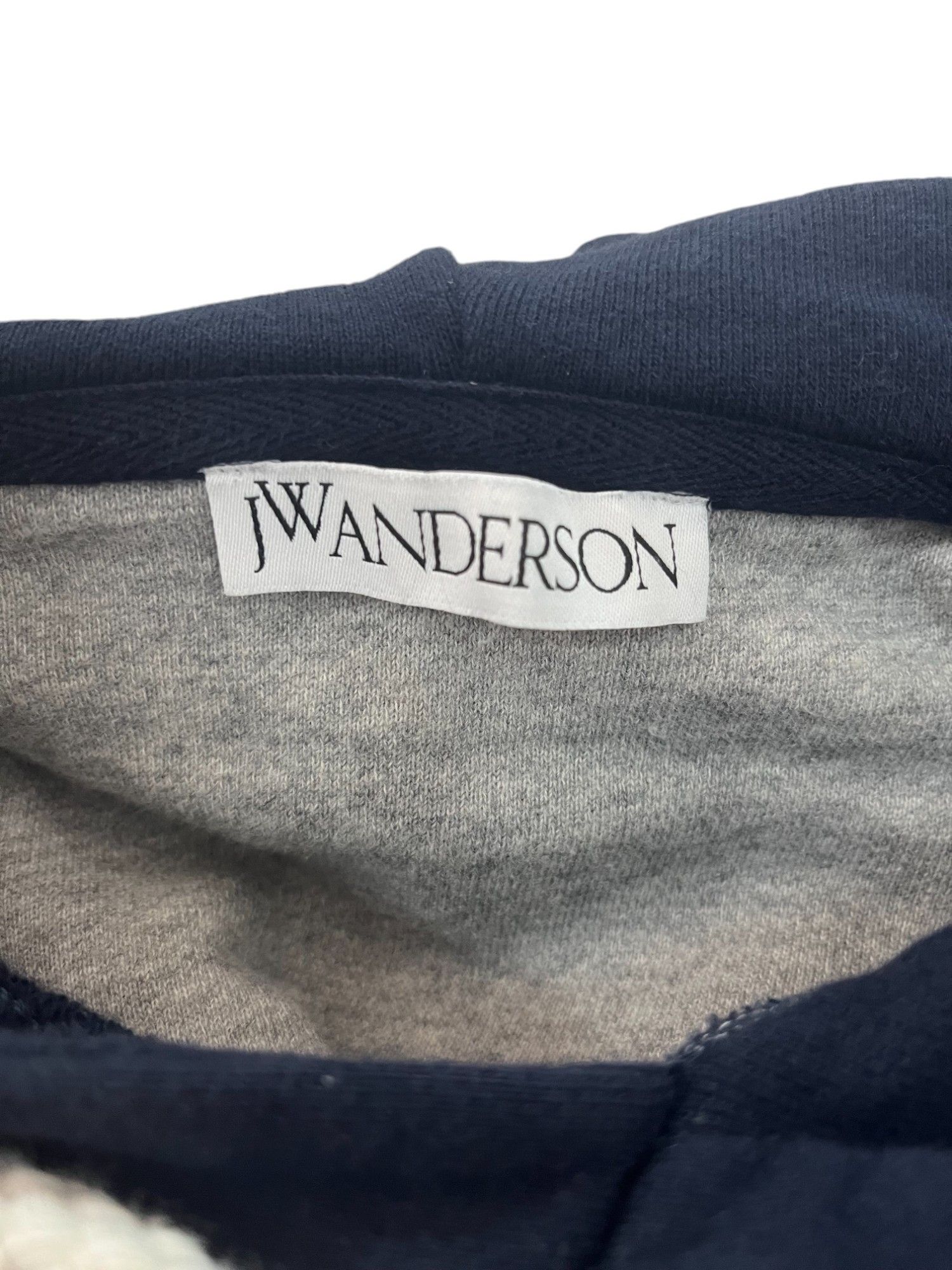 JW Anderson Navy And Beige Cotton Back Hoodie Size XS / US 0-2 / IT 36-38 - 4 Thumbnail