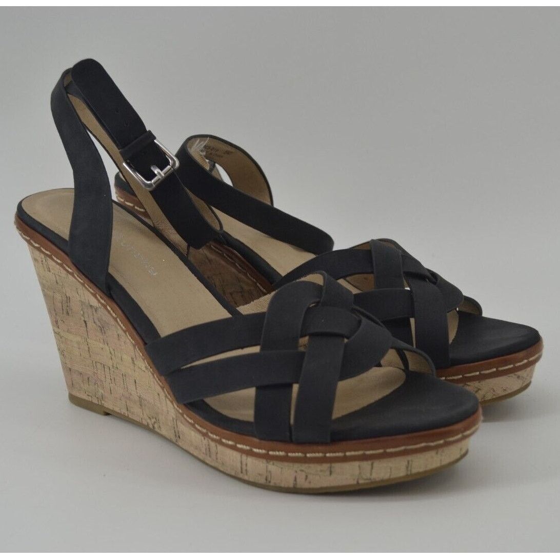 Other CL Laundry Womens Size 10 Black Faux Leather Open Strappy Size US 10 / IT 40 - 4 Thumbnail