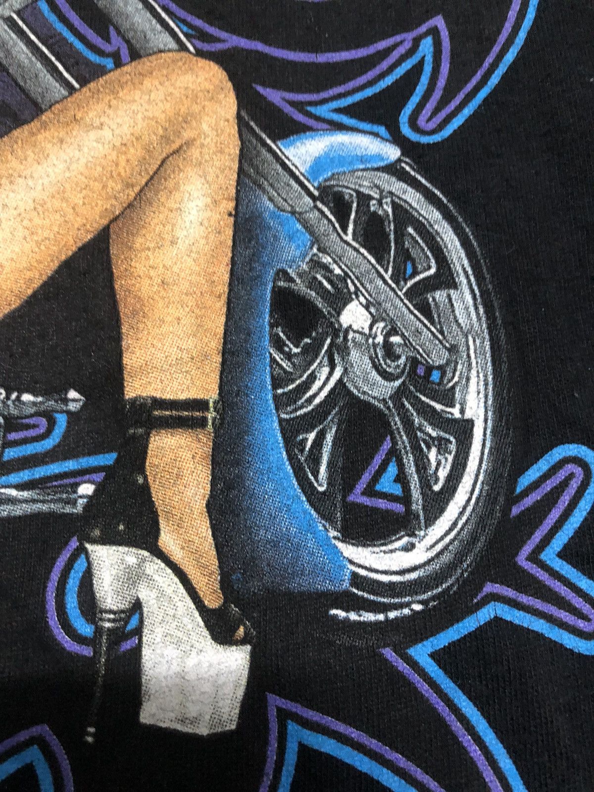 Harley Davidson × Vintage Vintage Y2K Fayetteville Motorcycle Rally Girl Backhit Tee Size US XL / EU 56 / 4 - 9 Thumbnail