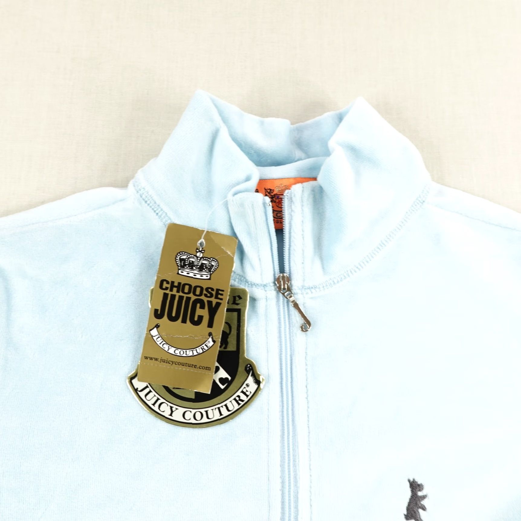 Juicy Couture VINTAGE Juicy Couture Jacket Womens Small Blue Velour Track Suit Top NWT 90s USA Size S / US 4 / IT 40 - 2 Thumbnail