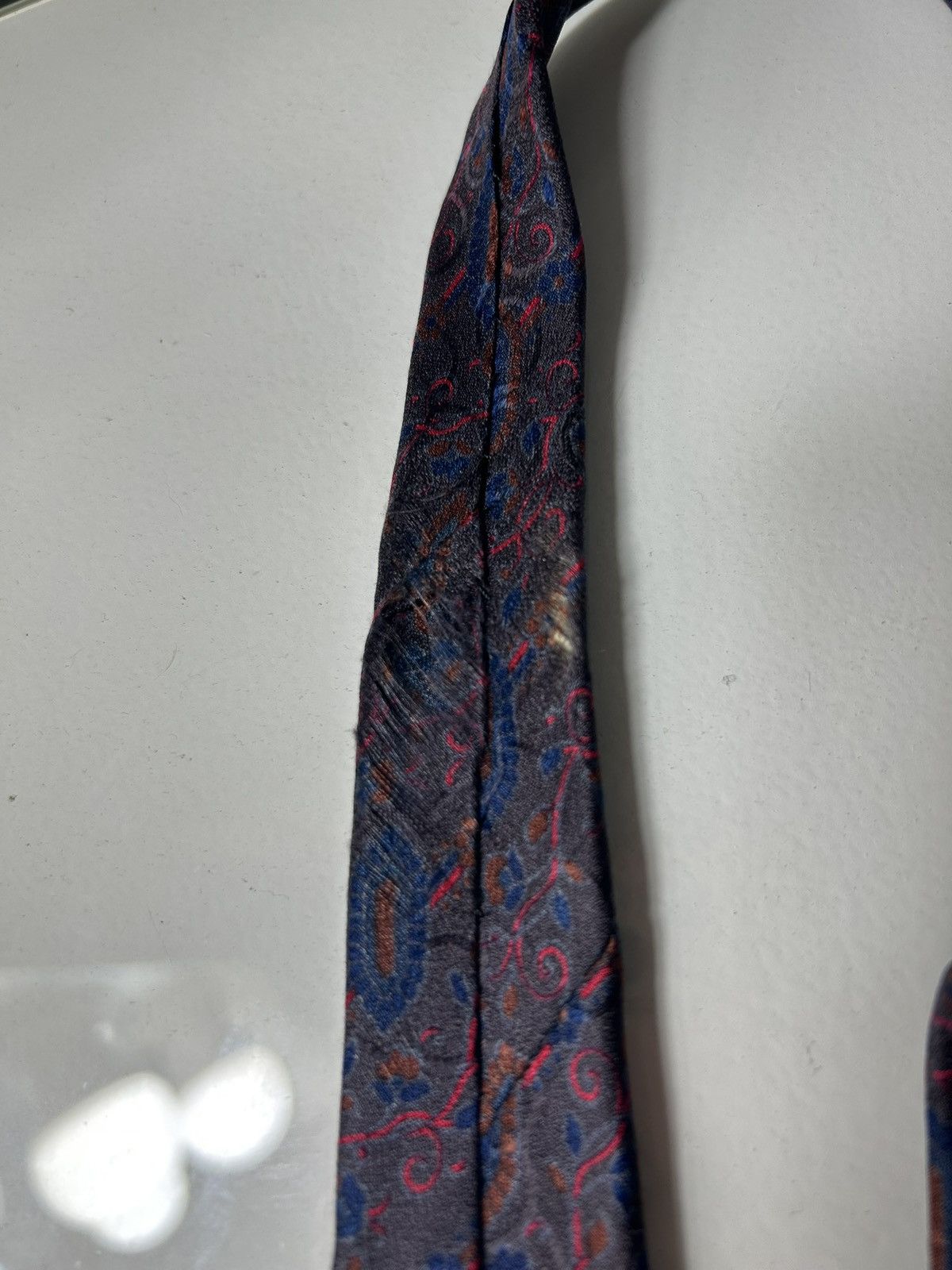 Dior Vintage Christian Dior Monsieur Blue & Red Men’s Silk Tie Size ONE SIZE - 11 Thumbnail