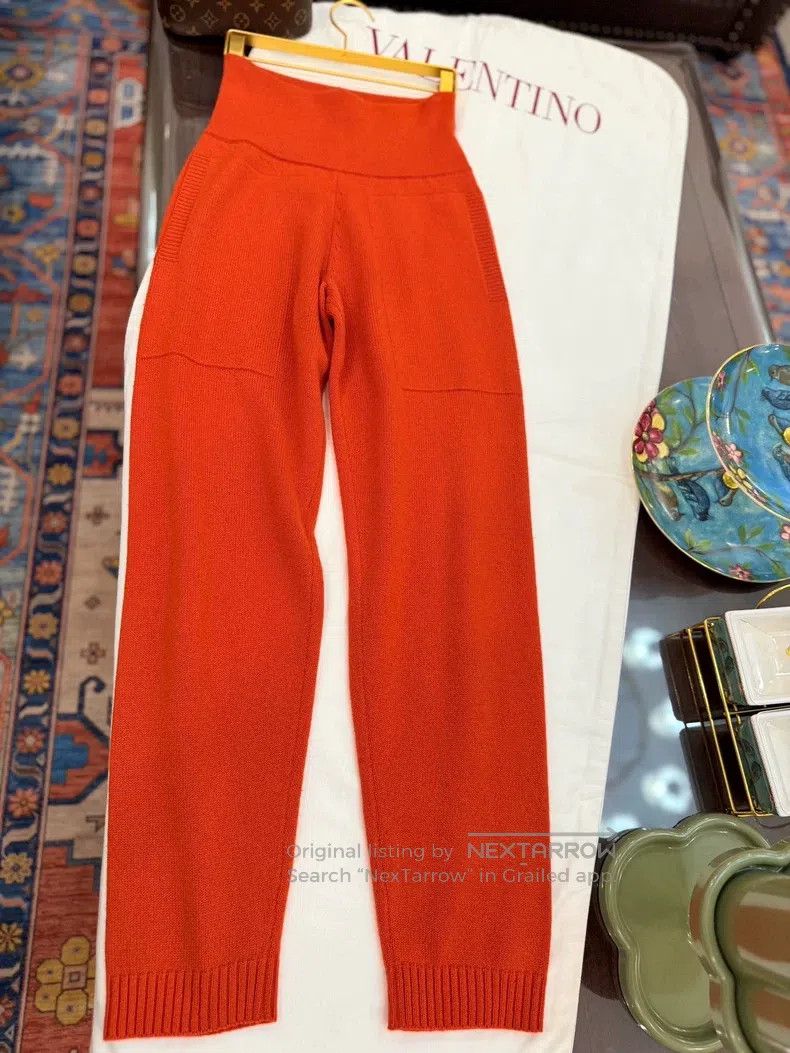 Hermes Hermes Classic Orange Wool and Cashmere High-waisted Pants Size 25" / US 0 / IT 36 - 2 Thumbnail