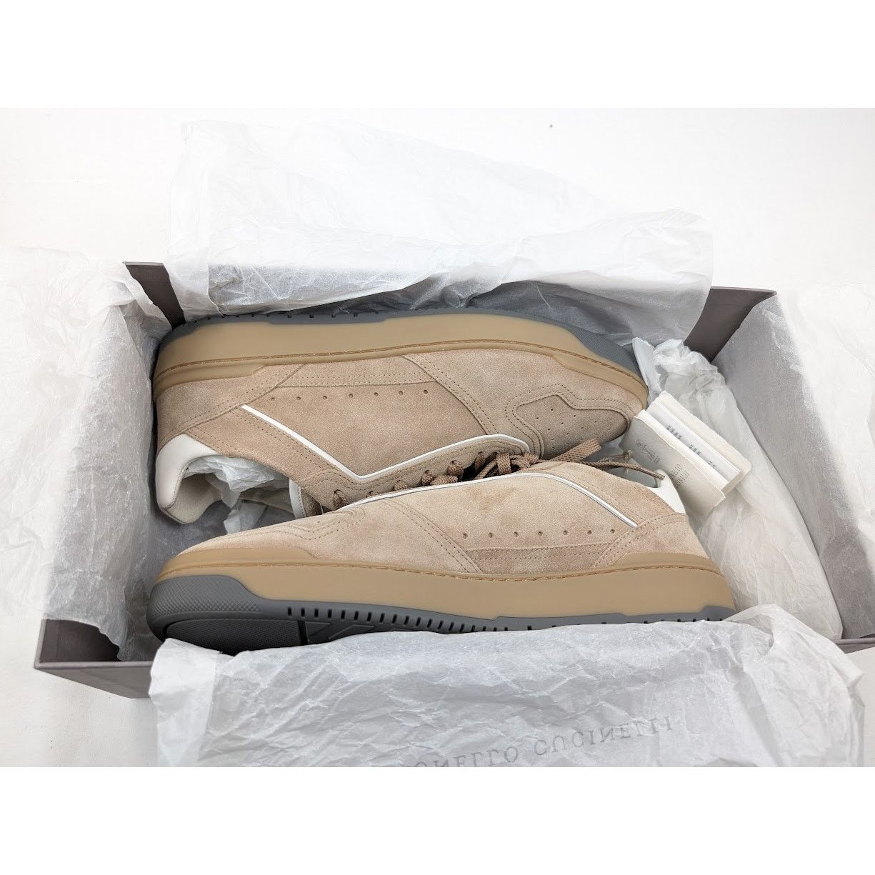 Brunello Cucinelli o1rshd1 Suede Low-Top Sneakers in Beige Size US 9.5 / EU 42-43 - 18 Thumbnail