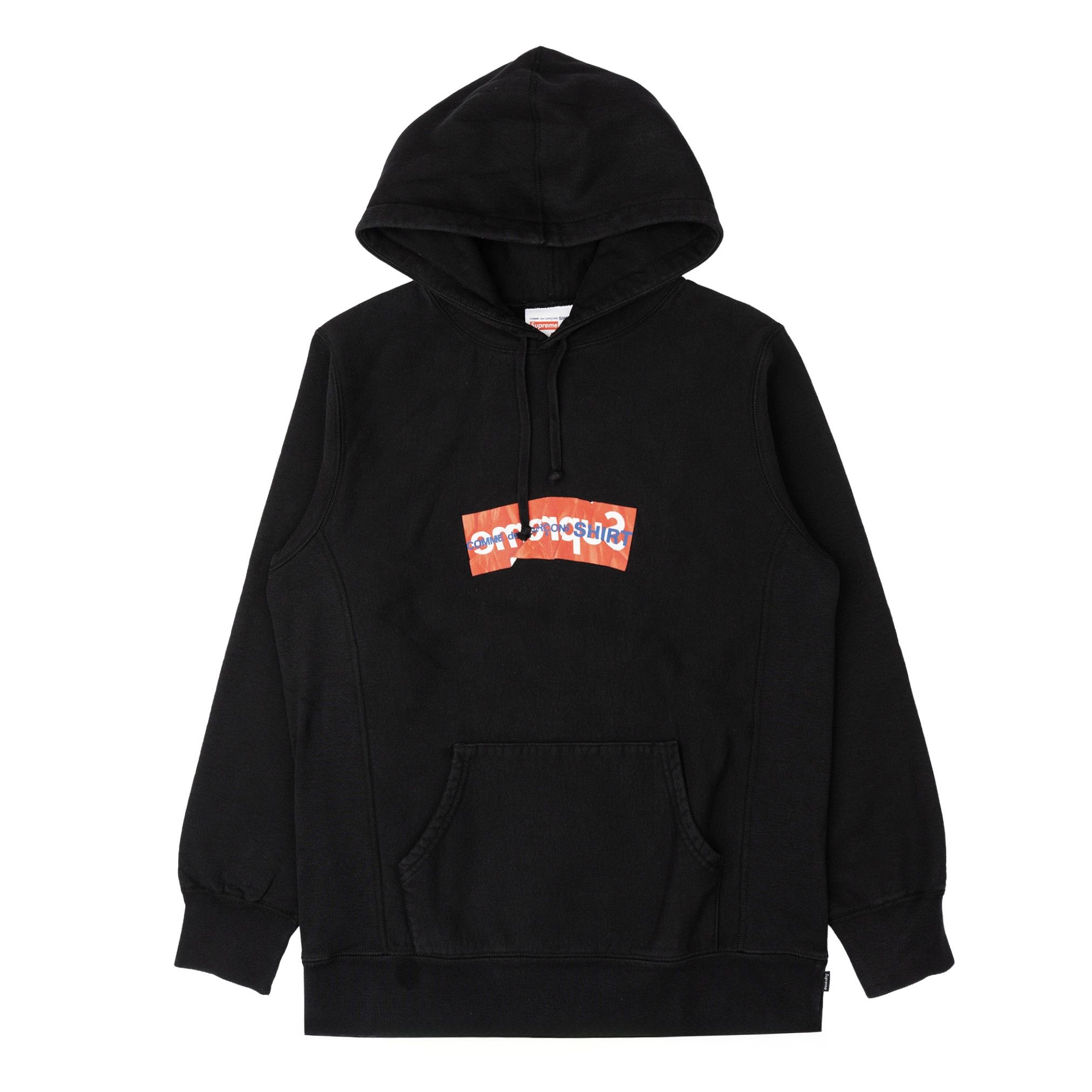 Supreme Supreme CDG SHIRT Split Box Logo Hoodie (Black) | Grailed