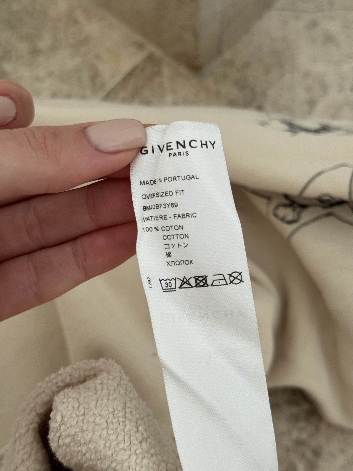Givenchy Givenchy "After Laughter Comes Tears" Oversized Hoodie Beige Size US M / EU 48-50 / 2 - 6 Thumbnail
