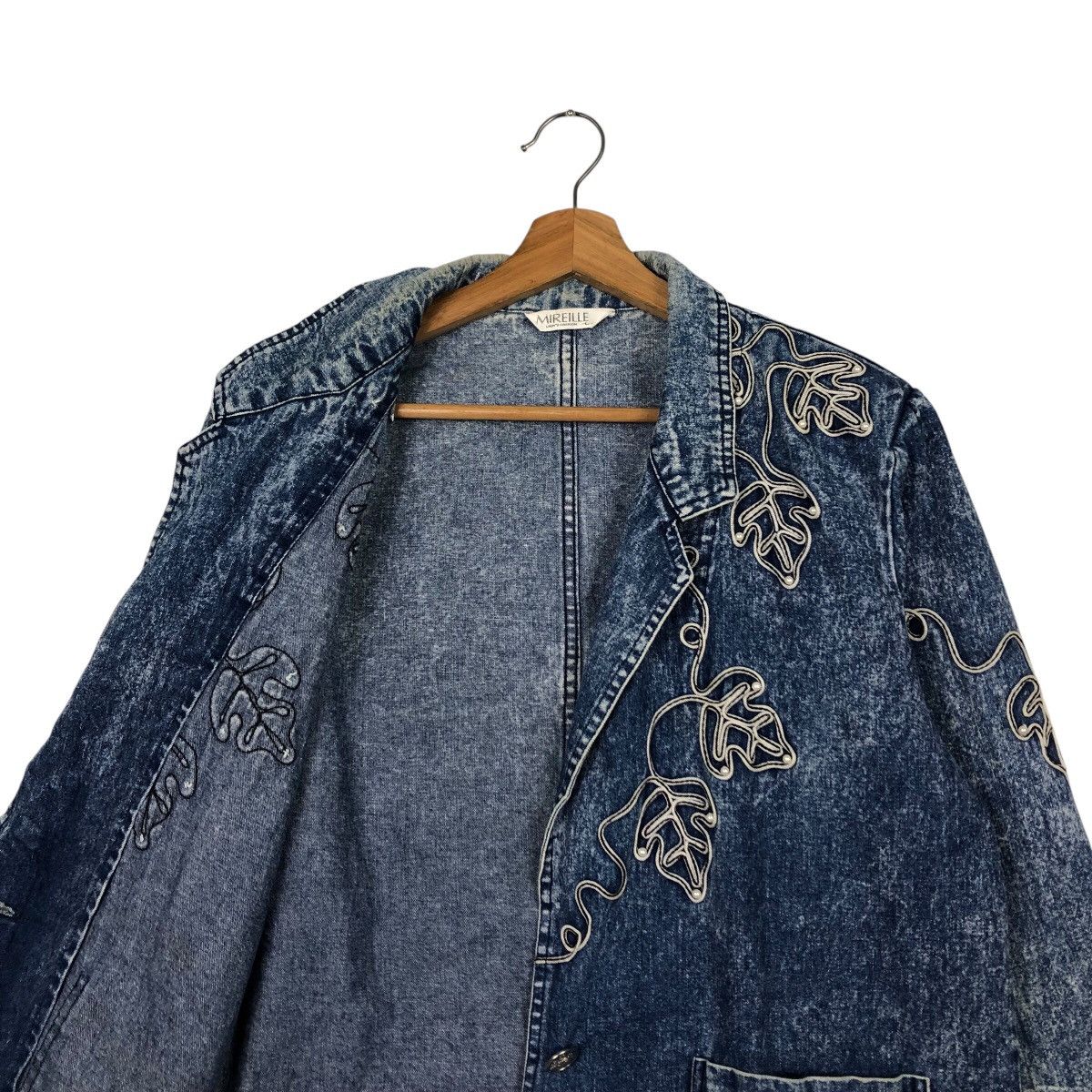 Japanese Brand 📌Vintage Denim Jacket Mireille Embroidery Issey Miyake Size US L / EU 52-54 / 3 - 14 Thumbnail