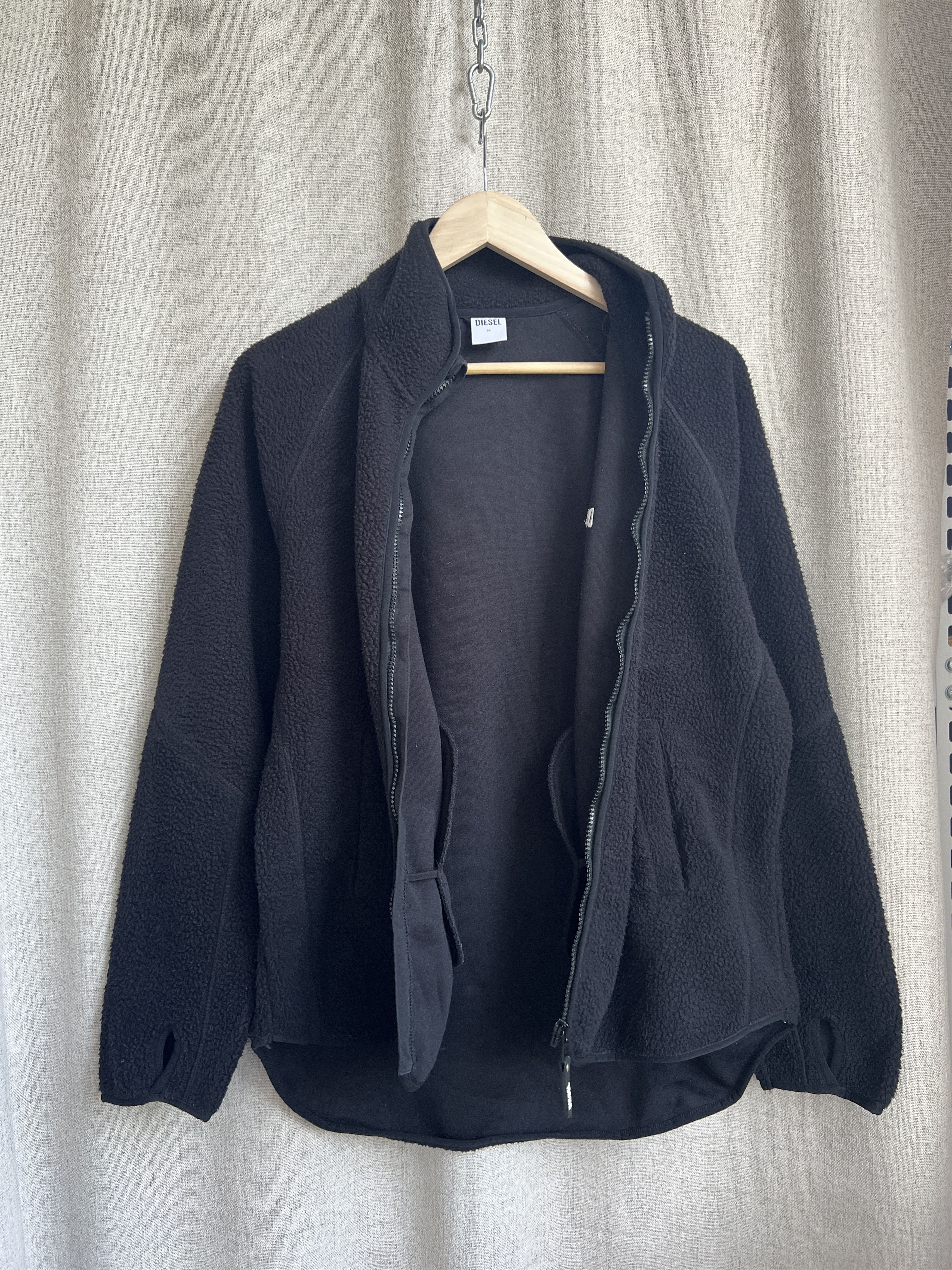 Diesel Diesel Black Teddy Fleece Full Zip Gorpcore Style Jacket Size US M / EU 48-50 / 2 - 5 Thumbnail
