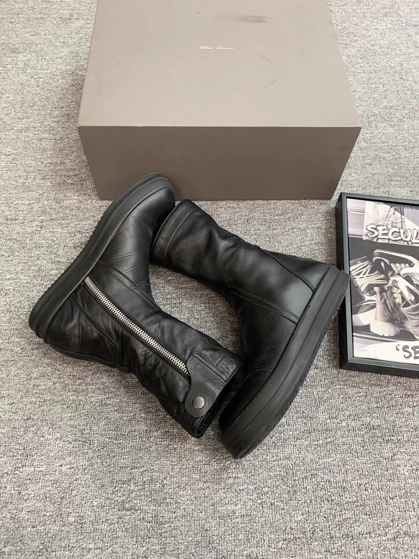 Rick Owens Rick Owens 15FW Mainline Calf Leather Zipper Army Boots K34 Size US 7 / EU 40 - 5 Thumbnail