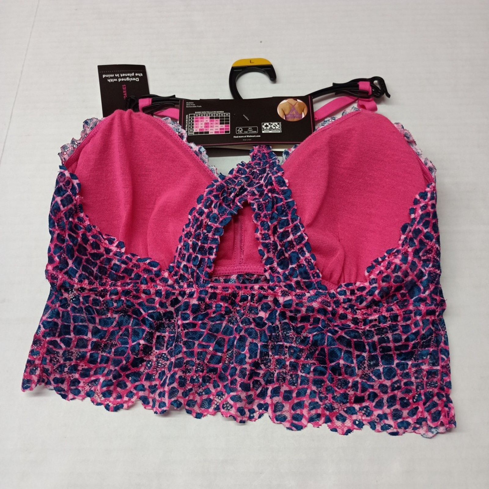 Other No Boundaries Women's Bralette Size L Longline Pink Blue Size ONE SIZE - 4 Thumbnail