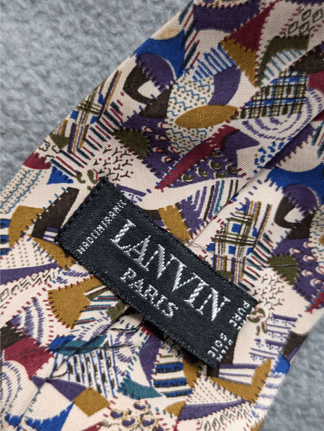 Lanvin Vintage LANVIN Paris Silk Tie pink Abstract pattern Size ONE SIZE - 5 Thumbnail
