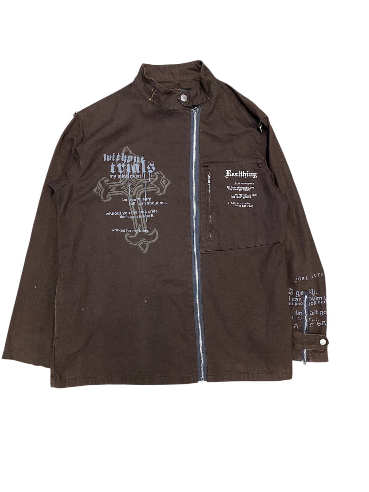 PPFM 🔥2000s Slash Number Japan Poem cross punk Jacket Size US M / EU 48-50 / 2 - 1 Thumbnail