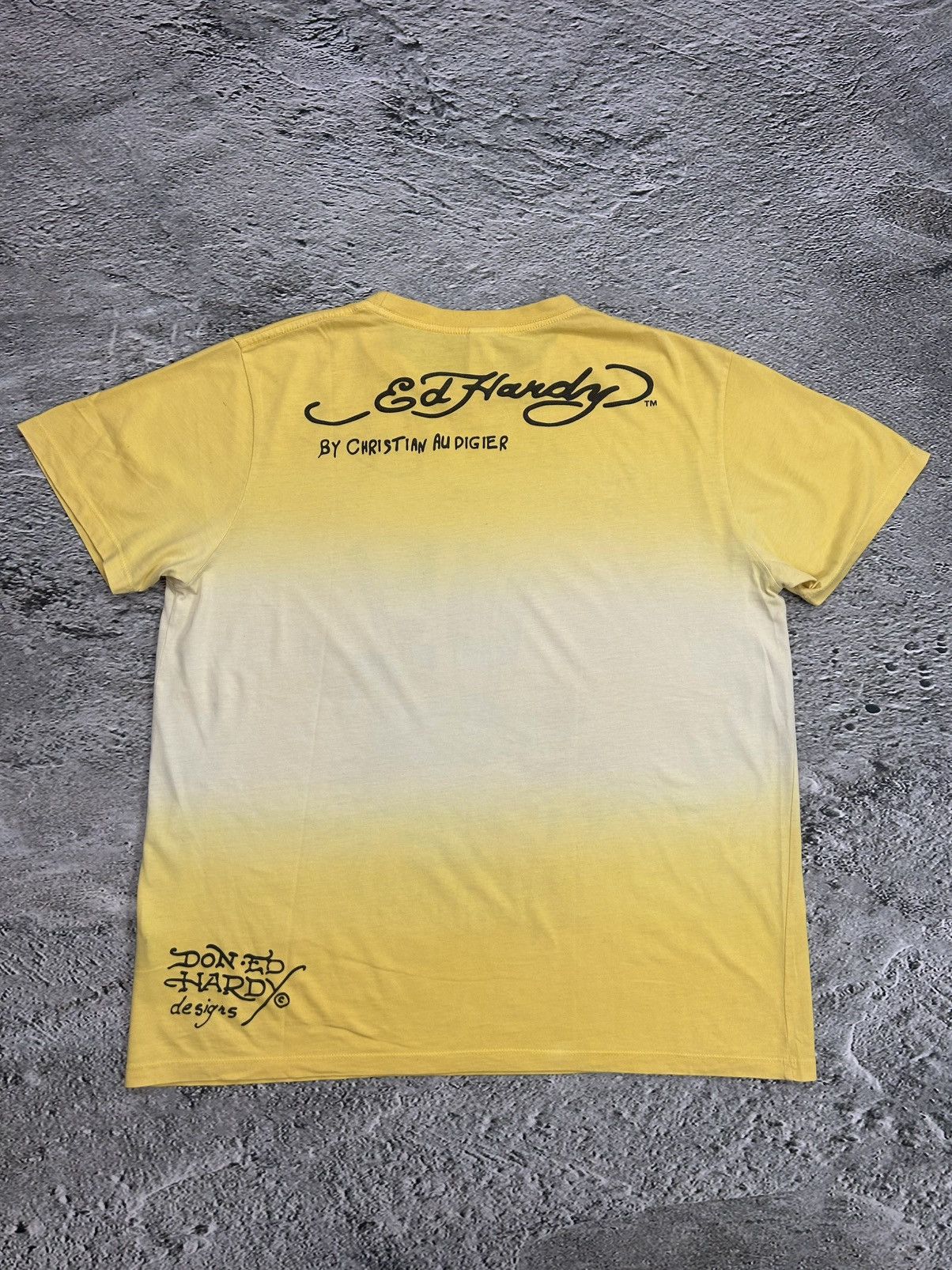 Christian Audigier × Ed Hardy × Vintage Ed Hardy Christian Audigier vintage yellow T-shirt big logo Size US XL / EU 56 / 4 - 9 Thumbnail