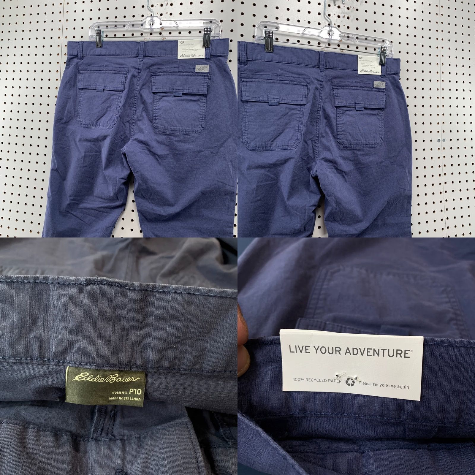 Eddie Bauer Eddie Bauer Rip Stop Ankle Pants Womens 10 Blue High Rise Straight 34x25 NWT Size 32" / US 10 / IT 46 - 8 Thumbnail
