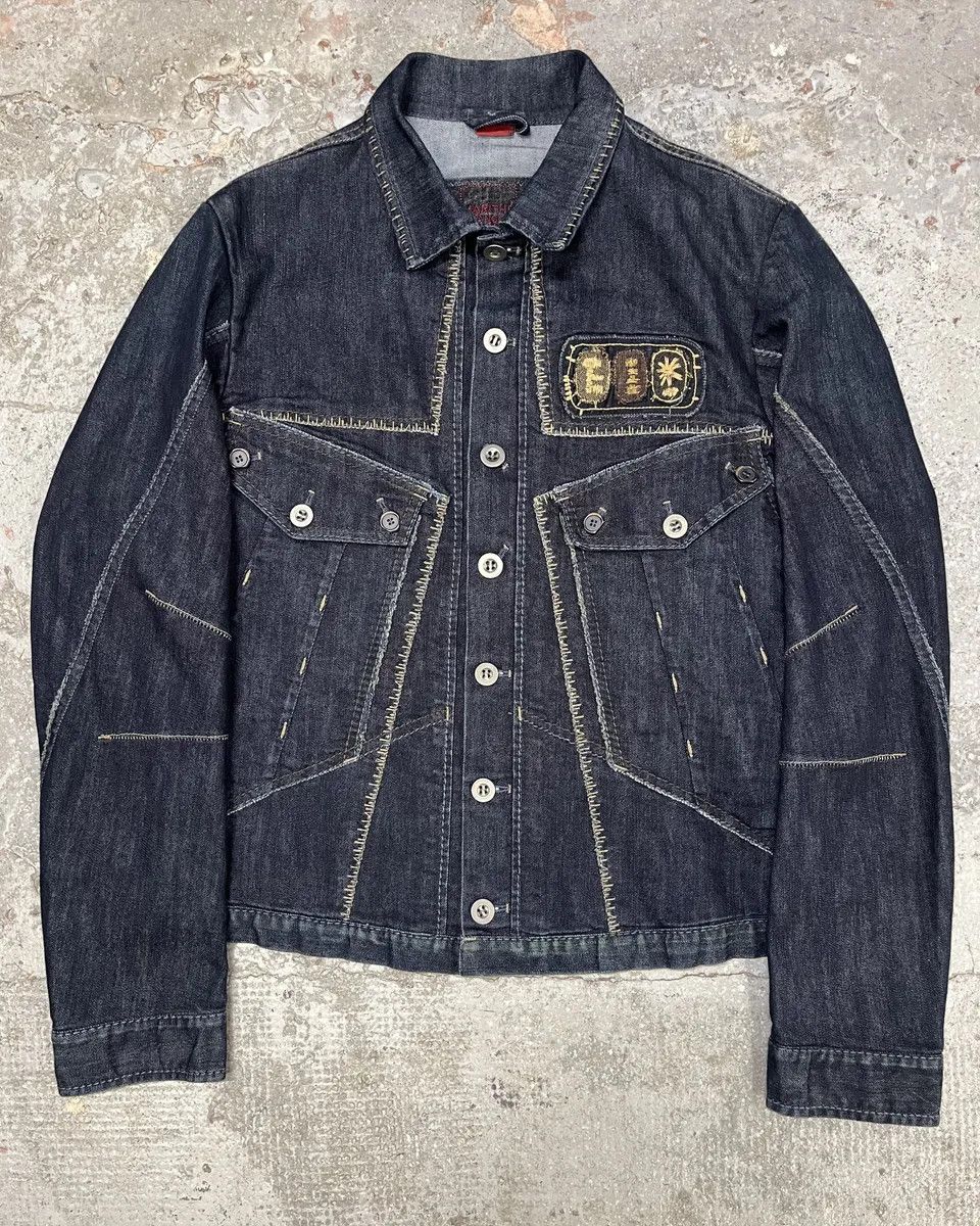 Marithe + Francois Girbaud AW2007 Marithé + François Girbaud Patch Brut Denim Jacket Size US M / EU 48-50 / 2 - 1 Thumbnail