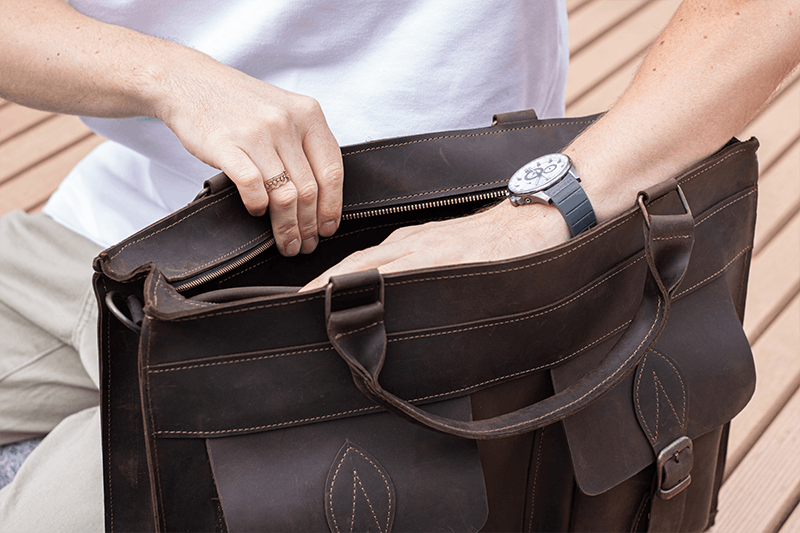 Handmade Genuine leather briefcase. Laptop bag. Messenger bag Size ONE SIZE - 6 Thumbnail