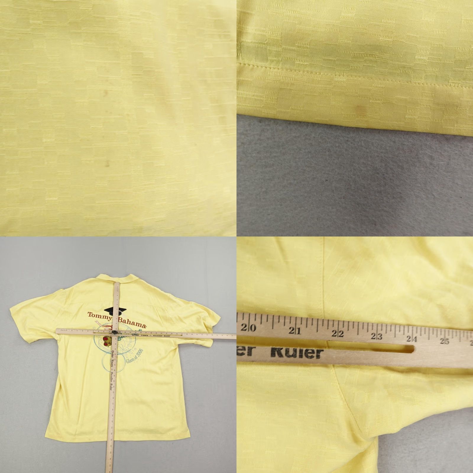 Tommy Bahama Tommy Bahama Shirt Mens Large Yellow Silk Embroidered Beach Hawaiian Tropical Graphic Print 2006 Collared Size US L / EU 52-54 / 3 - 8 Thumbnail