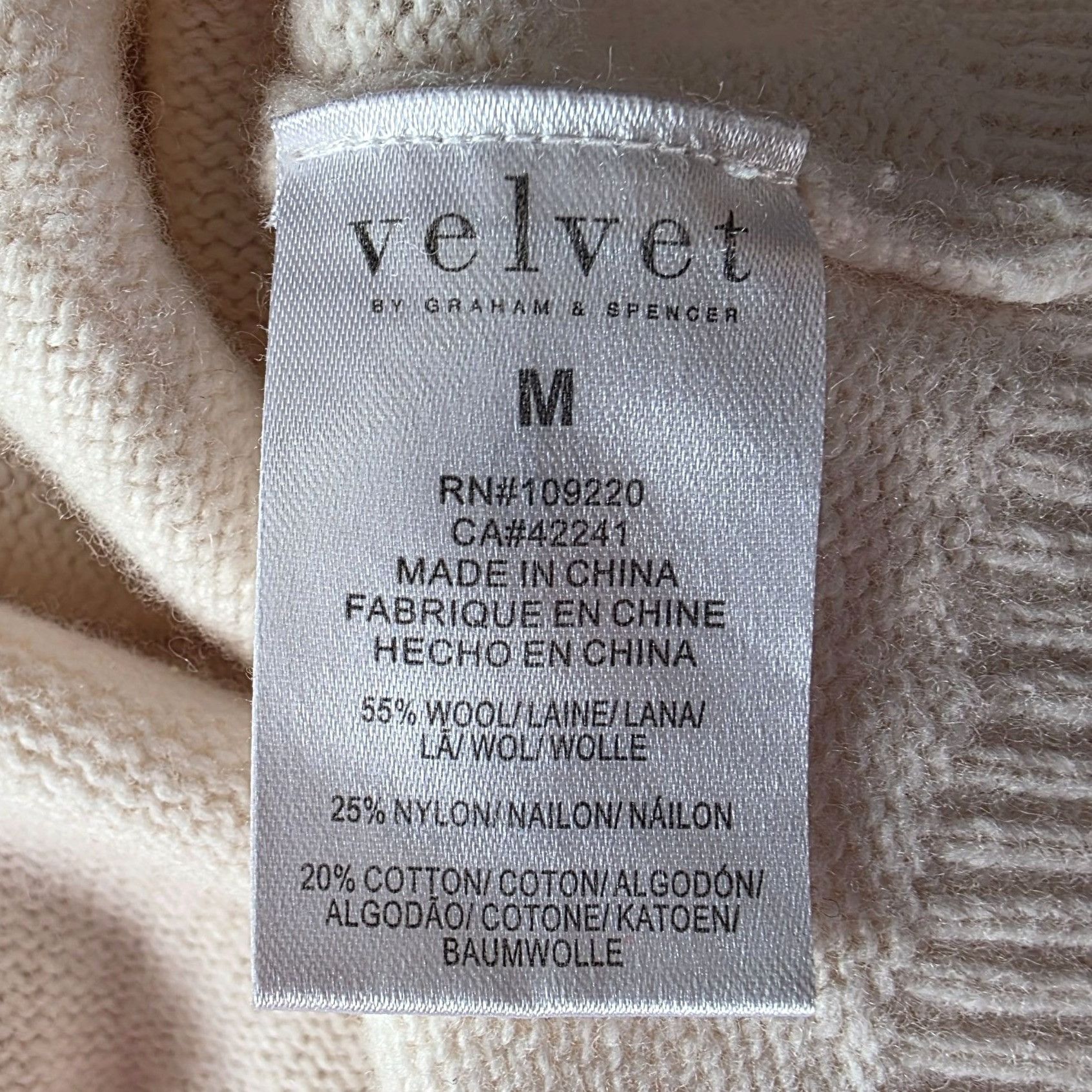 Velvet Velvet by Graham & Spencer Womens Medium Sweater Wool Blend Size M / US 6-8 / IT 42-44 - 8 Thumbnail