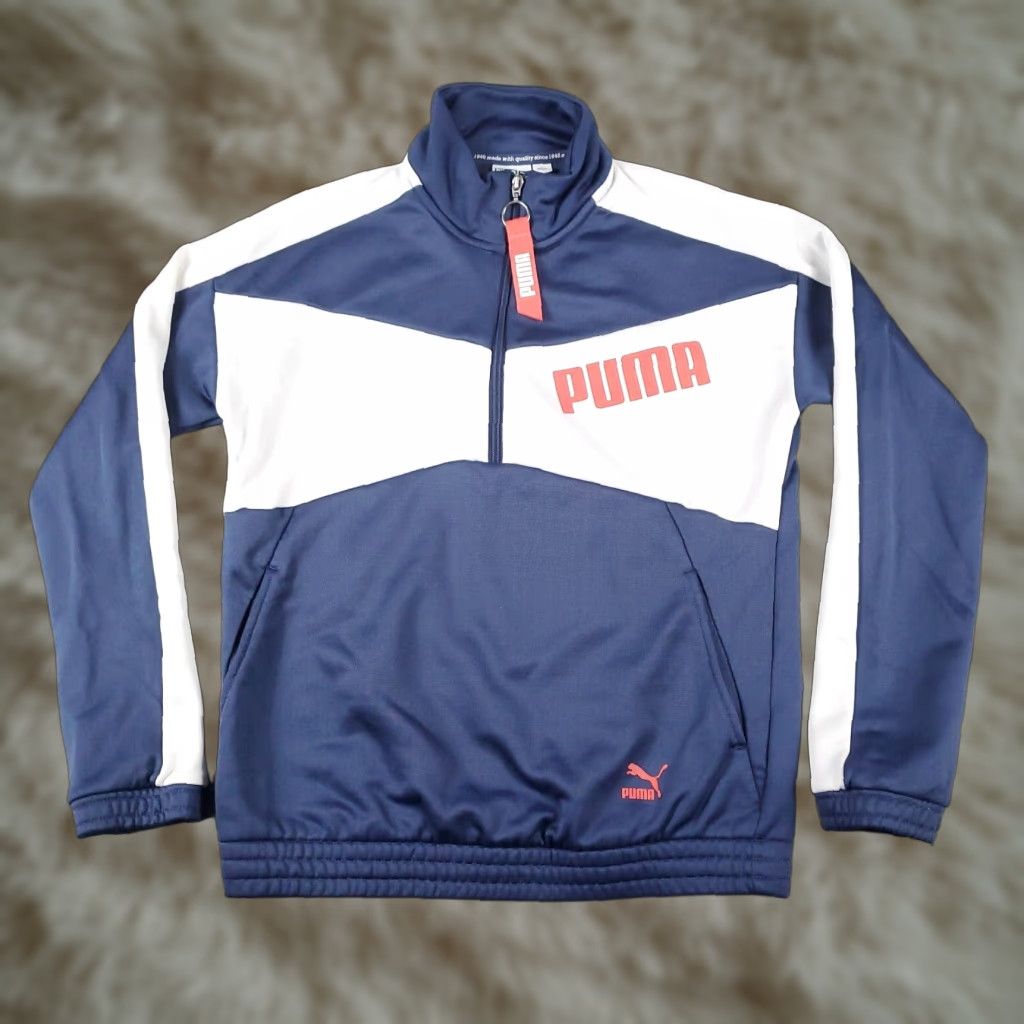 Puma PUMA Women's Zip Pullover Sweatshirt XS Blue Solid Long Sleeve Activewear Size XS / US 0-2 / IT 36-38 - 1 Thumbnail