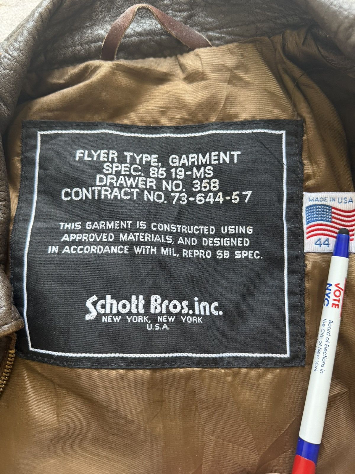 Schott Schott Bros Type 85 19-MS Leather Flight Jacket Size US L / EU 52-54 / 3 - 8 Thumbnail