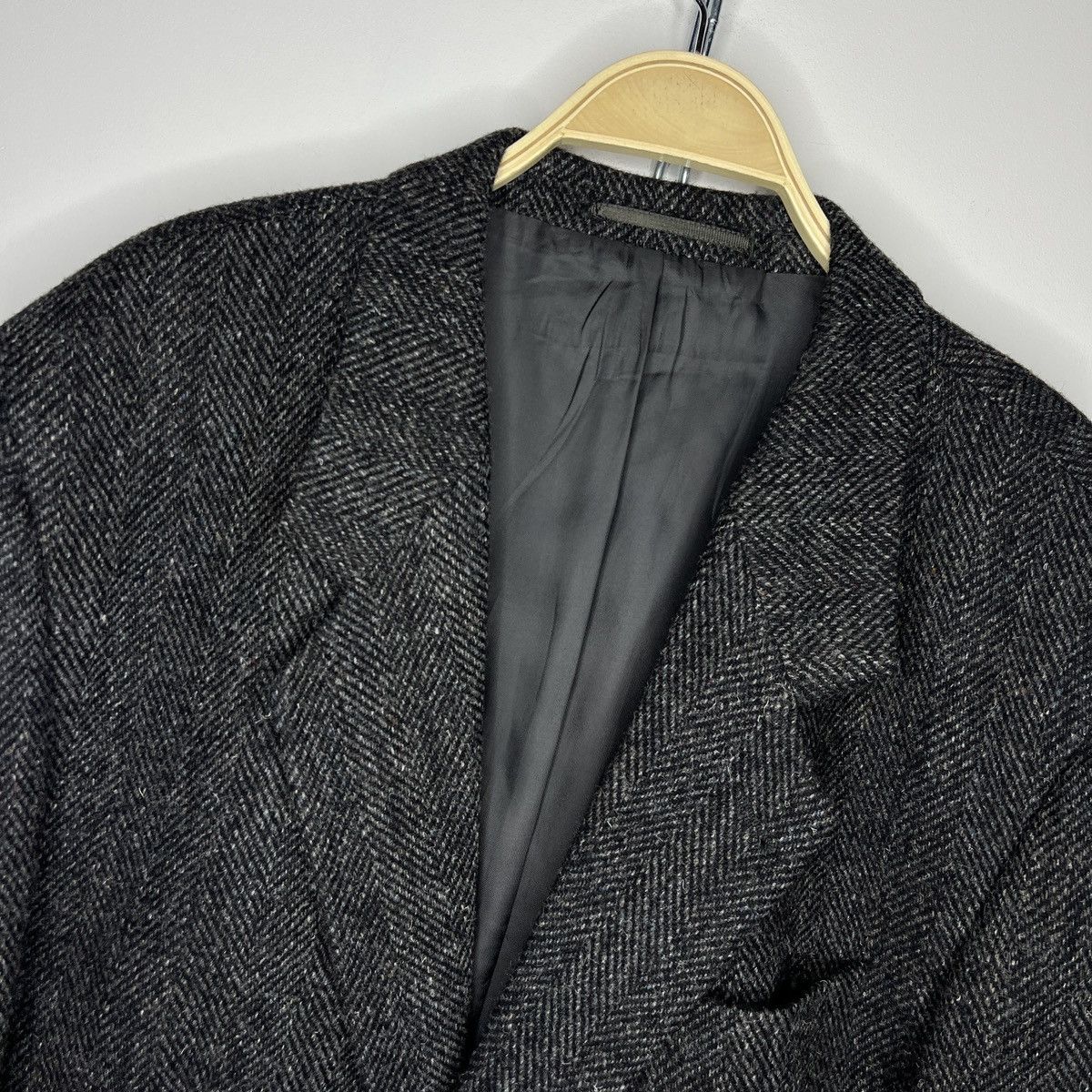 Harris Tweed Vtg Harris Tweed Grey Coat WOOL Jacket Blazer 42 R Size 42R - 4 Thumbnail