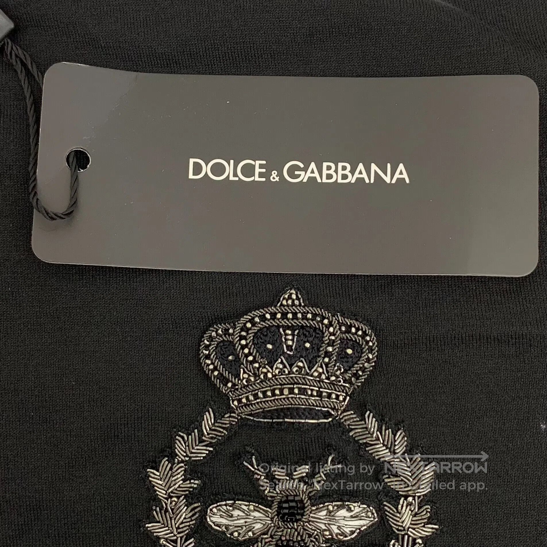 Dolce & Gabbana Dolce Gabbana Black crown bee stud design cotton crew neck Size US M / EU 48-50 / 2 - 7 Thumbnail