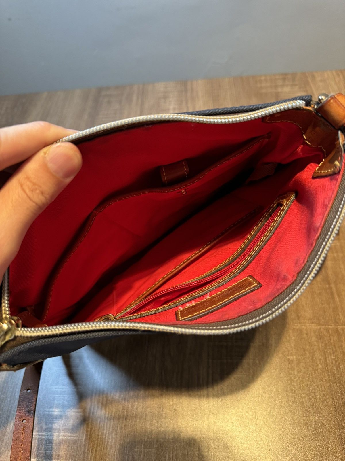 Dooney & Bourke Authenticated Dooney & Bourke Blue Nylon Leather Crossbody Size ONE SIZE - 6 Thumbnail
