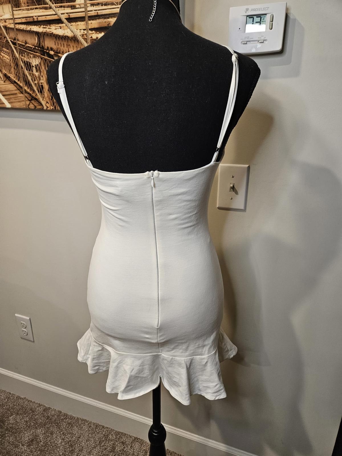 Designer Princess Polly White Flounce Mini Dress - Size 8 Size S / US 4 / IT 40 - 3 Thumbnail