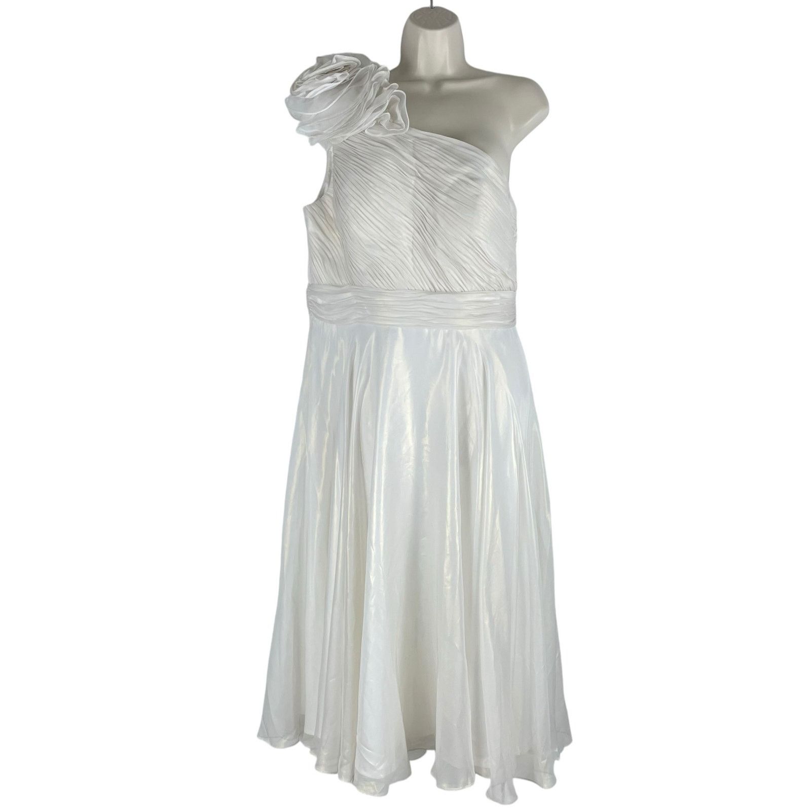 Other Mac Duggal Rosette One Shoulder Tea Length Dress Size 12 Size XL / US 12-14 / IT 48-50 - 4 Thumbnail