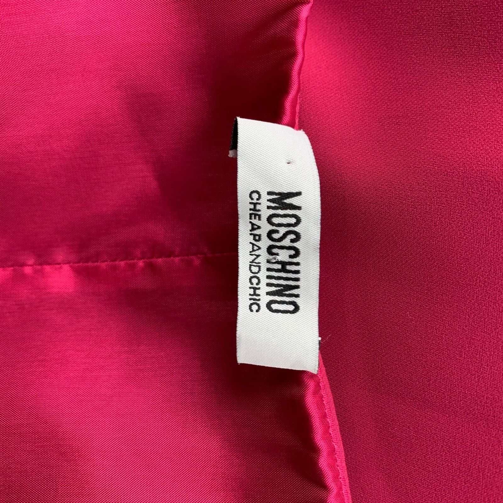 Moschino MOSCHINO Pink Fuchsia Polyester Empire Waist Cocktail Dress Size M / US 6-8 / IT 42-44 - 4 Thumbnail