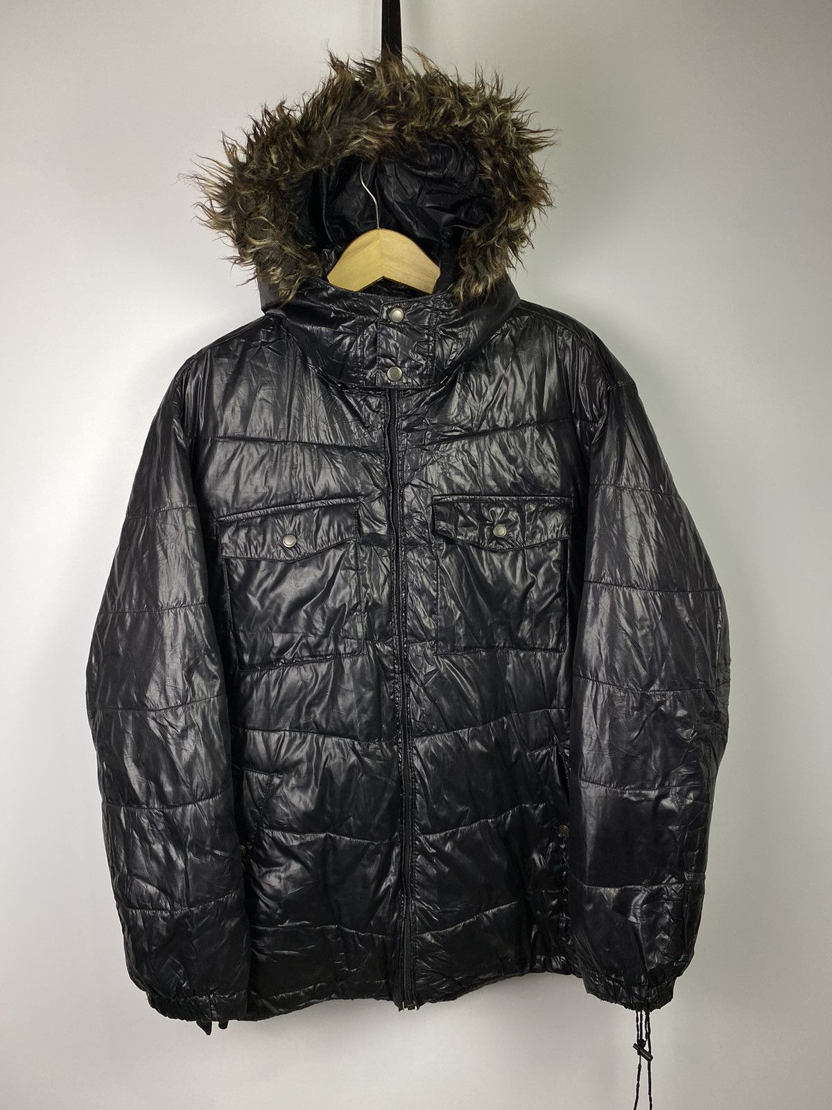 faux fur puffer jacket vkei style japan villand