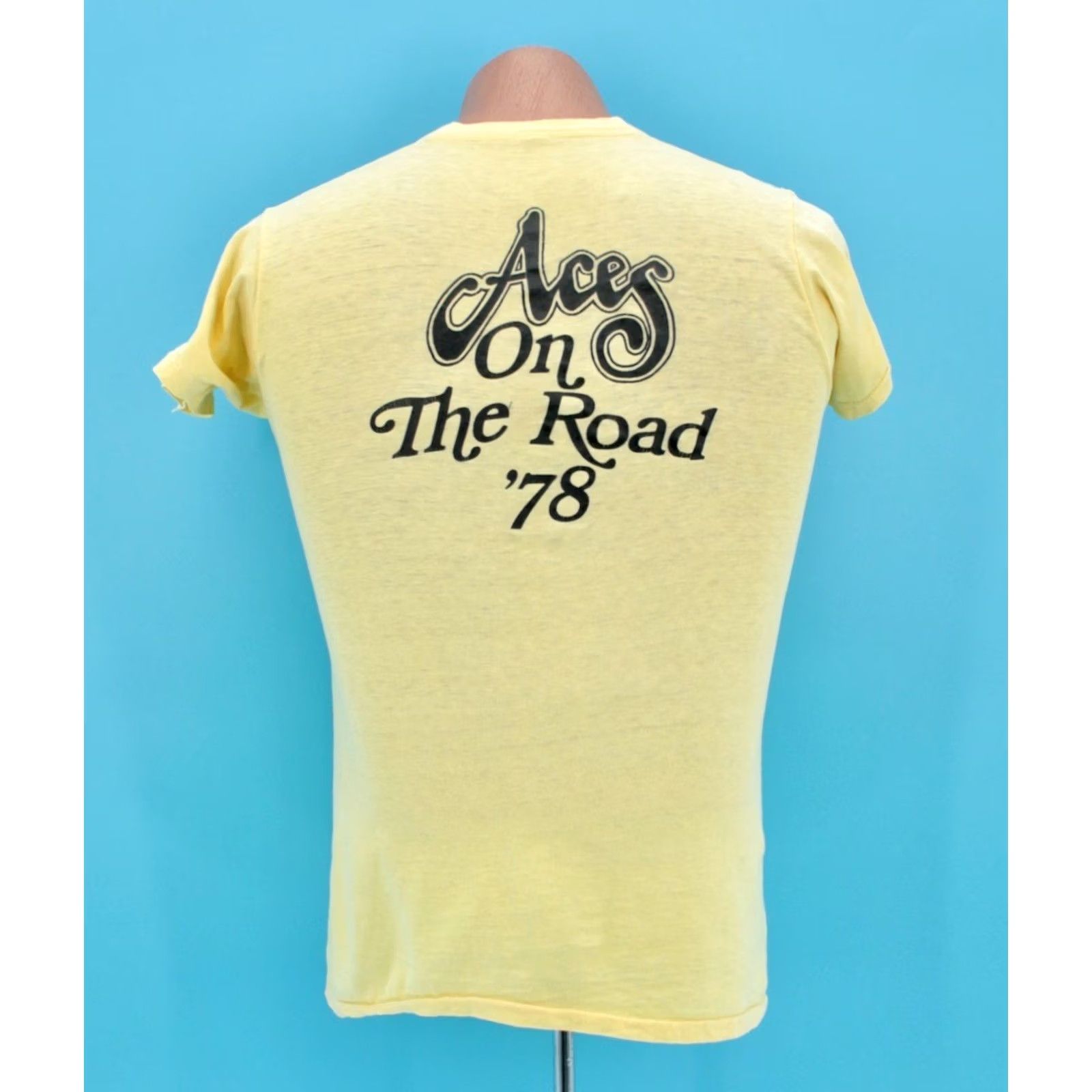Vintage VTG Mens 70s Amazing Rhythm Aces '78 Tour TShirt XS Band T-shirt On The Road Vintage 70s Graphic Tee Mens XS Yellow Size US XS / EU 42 / 0 - 3 Thumbnail