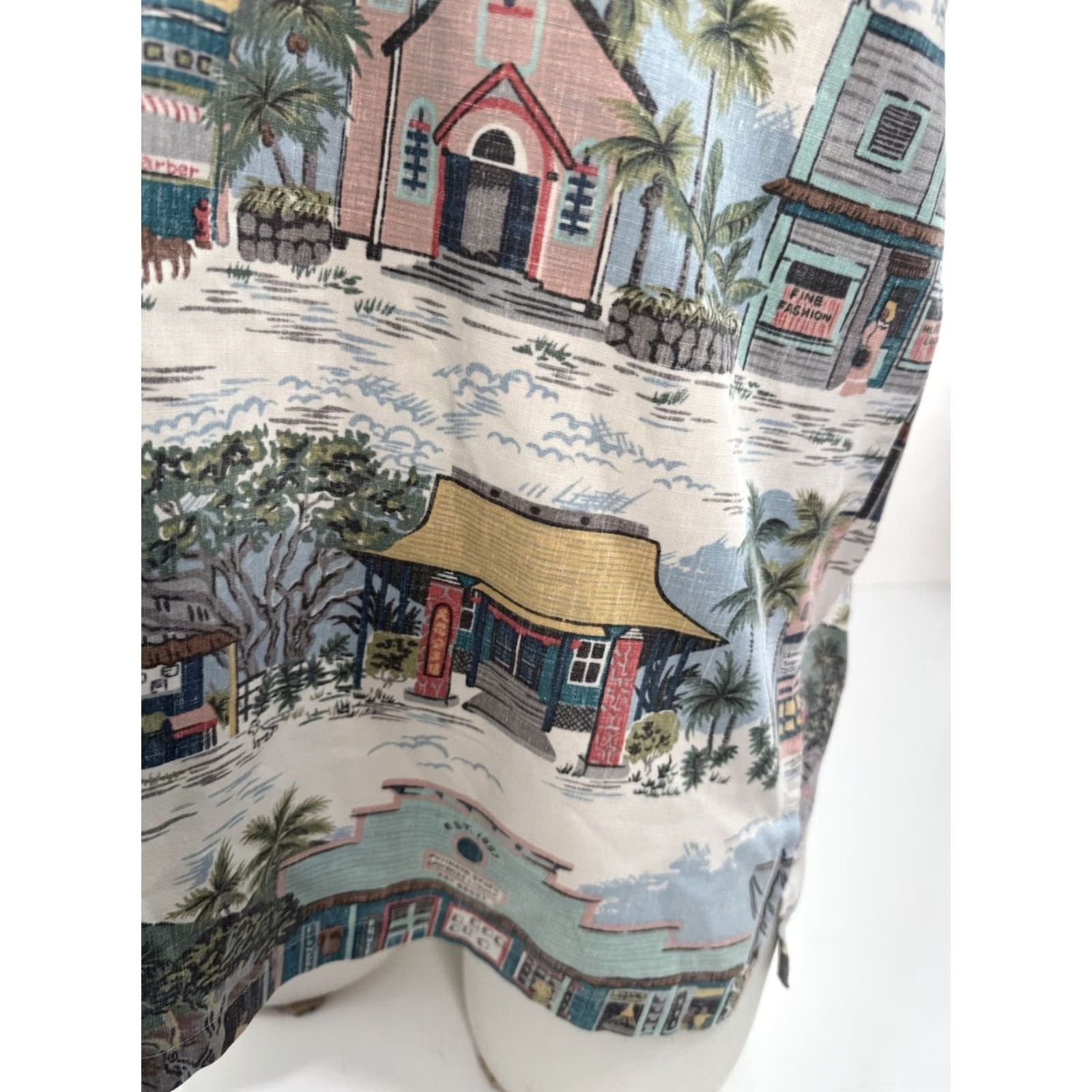 Reyn Spooner REYN SPOONER COMMEMORATIVE TRADITIONALS Reverse Print Aloha Pullover L Shirt Mens Multicolor Reversible Short Sleeve Button-Up Size US L / EU 52-54 / 3 - 7 Thumbnail