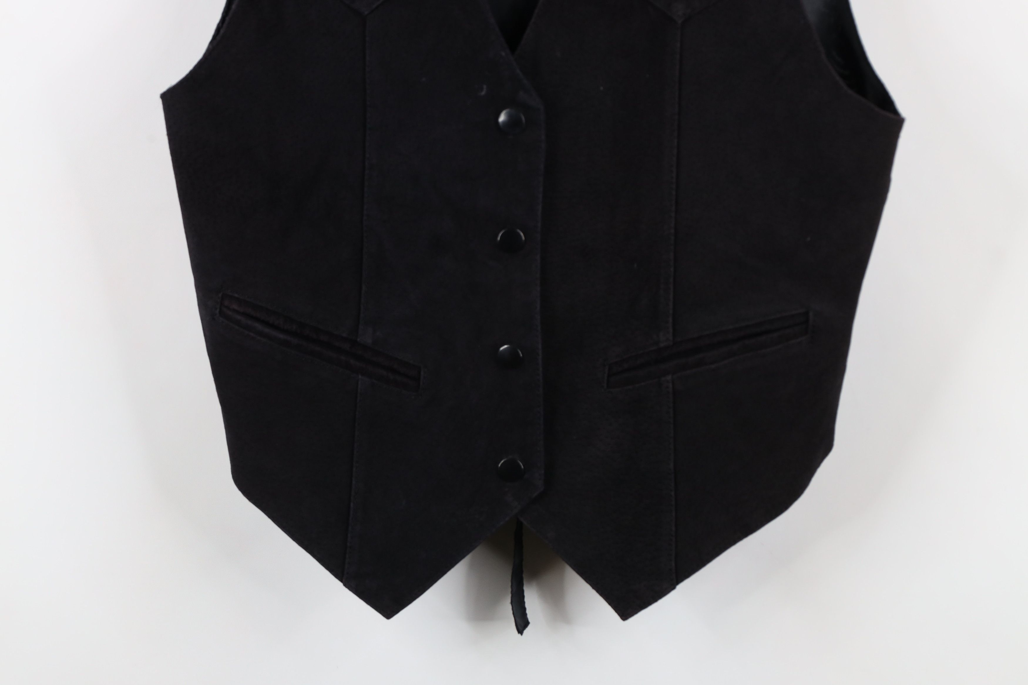 Vintage Vintage 70s Streetwear Suede Leather Tie Back Vest Jacket Size M / US 6-8 / IT 42-44 - 3 Thumbnail