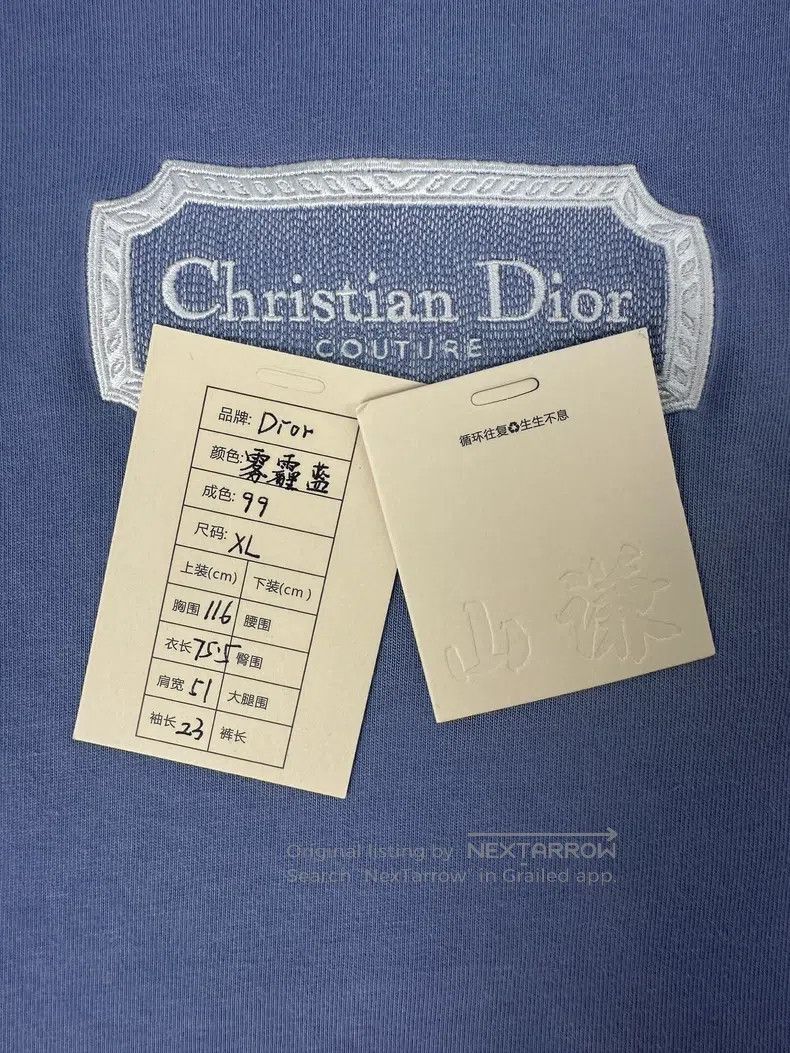 Dior Dior SS24 washed old embroidery slogan LOGO short sleeves Size US XL / EU 56 / 4 - 7 Thumbnail