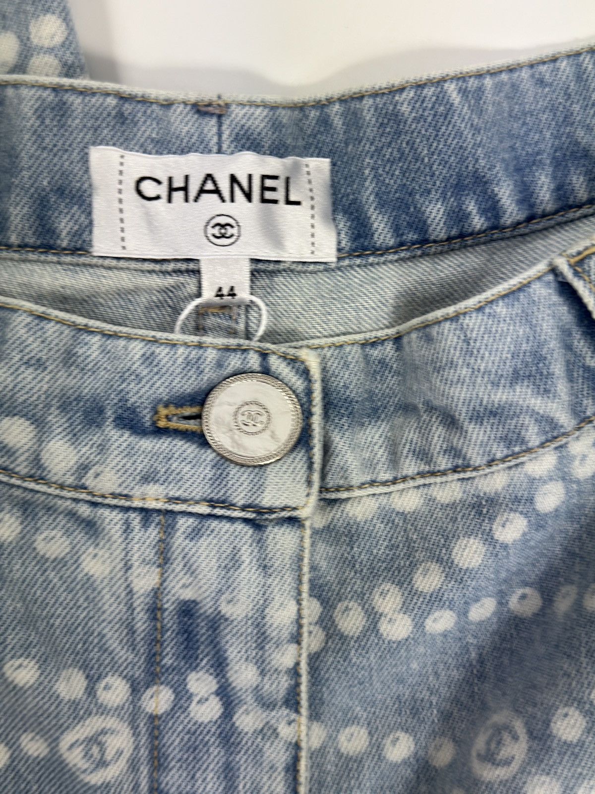 Chanel LOGO PRINT DENIM JEANS Size US 34 / EU 50 - 4 Thumbnail