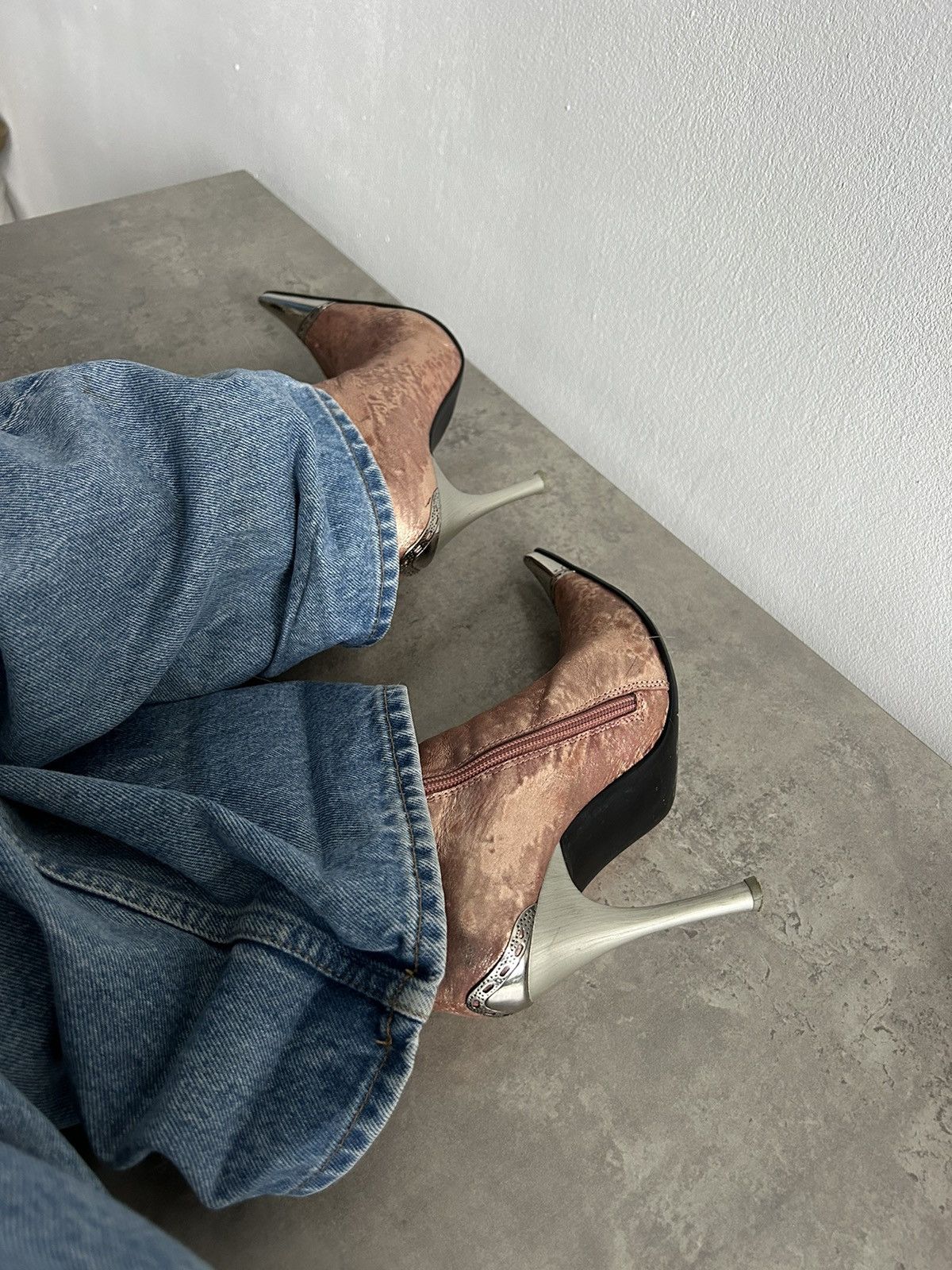 Vintage rare Y2K heels boots avant garde 00s 90s