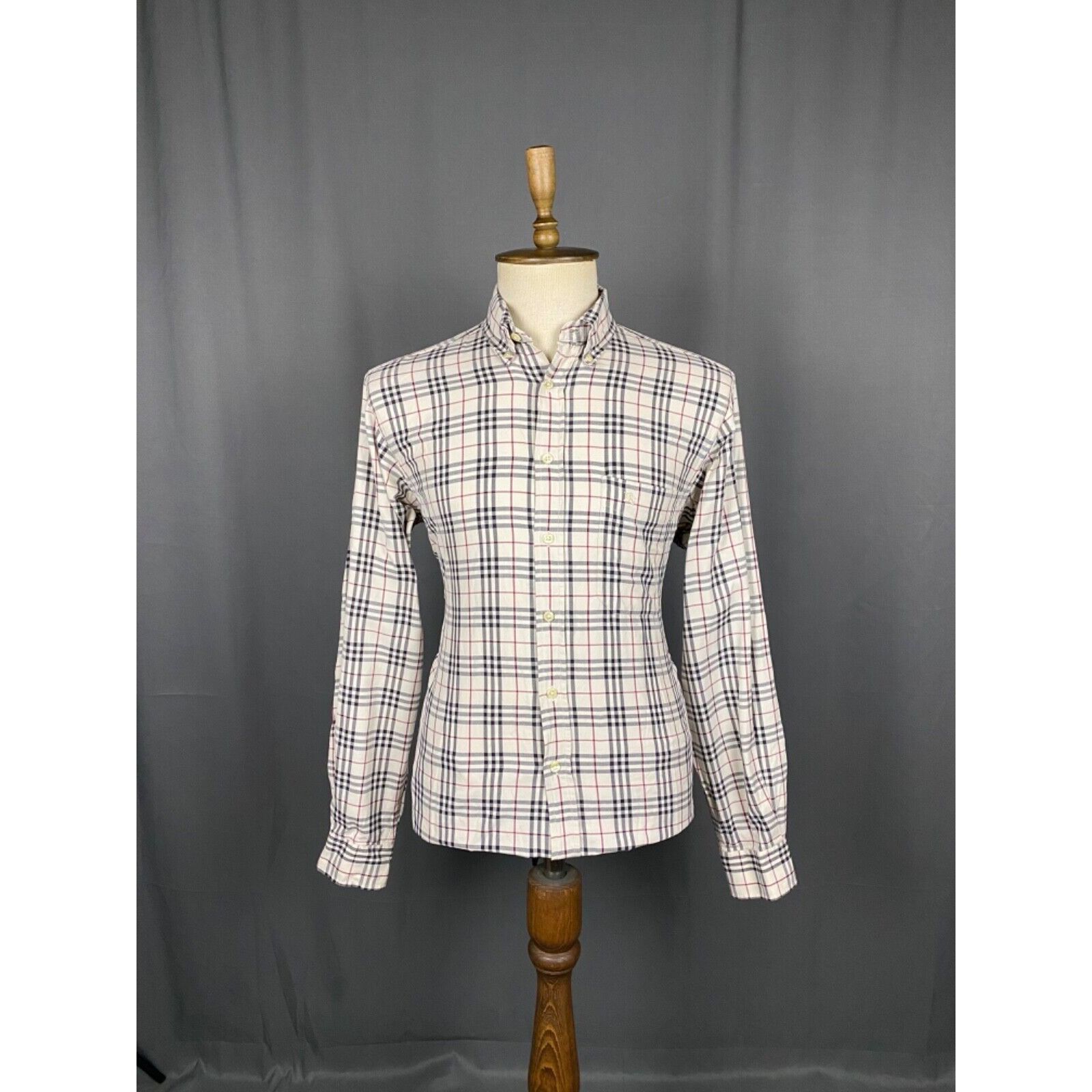 Burberry Burberry Nova Check Vintage Men's Beige Longsleeve Shirt Siz Size US L / EU 52-54 / 3 - 3 Thumbnail