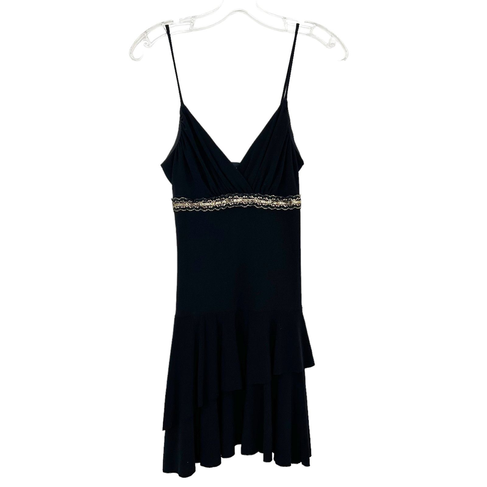 image of Vintage Y2K Taboo Black Gold Mini Dress Size M, Women's