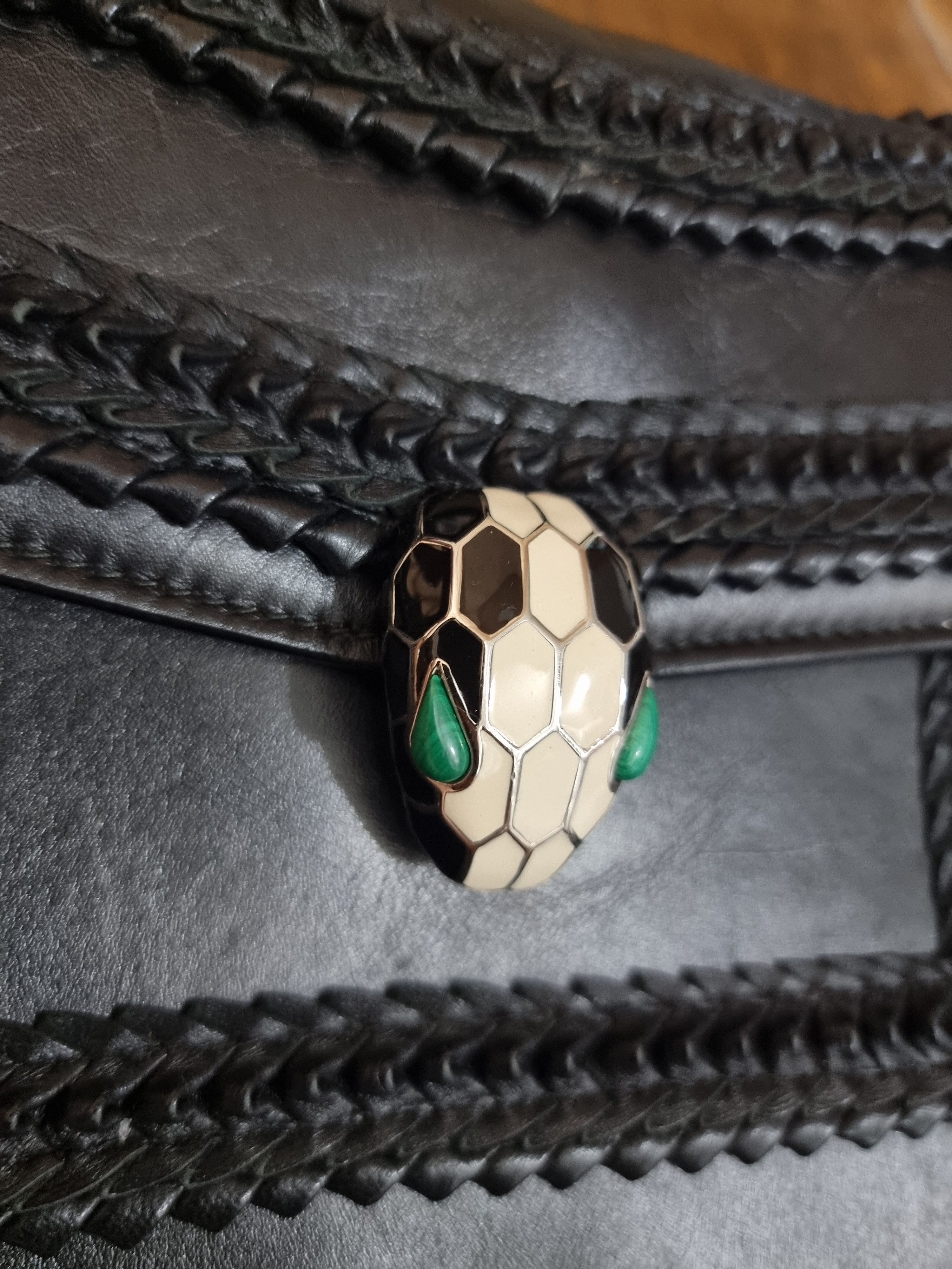 Bvlgari Blvgari Plisse Black Serpenti Leather Bag Size ONE SIZE - 8 Thumbnail