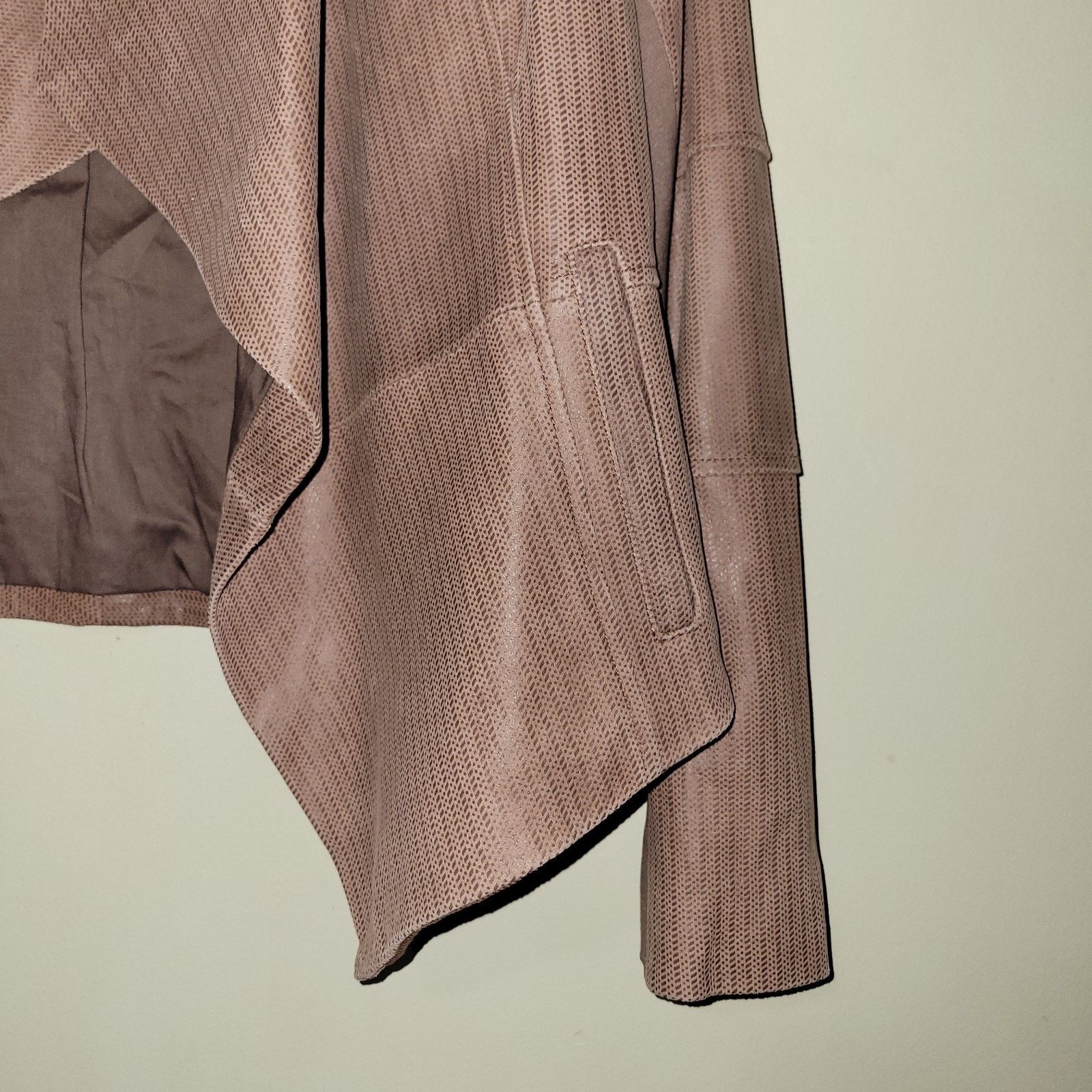 & Other Stories GILI Draped Open Front Dark Brown Leather Jacket Sz 6 Rock Size M / US 6-8 / IT 42-44 - 8 Thumbnail