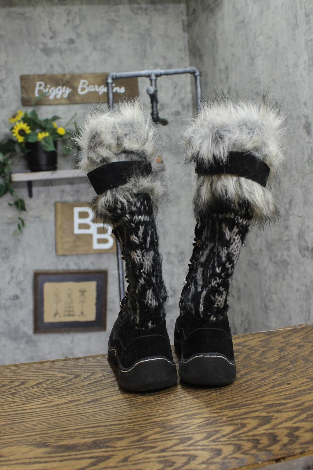 Other Muk Luks Faux Fur Calf Winter Boots Lace Up #4464 Black 6m Size US 6 / IT 36 - 5 Thumbnail