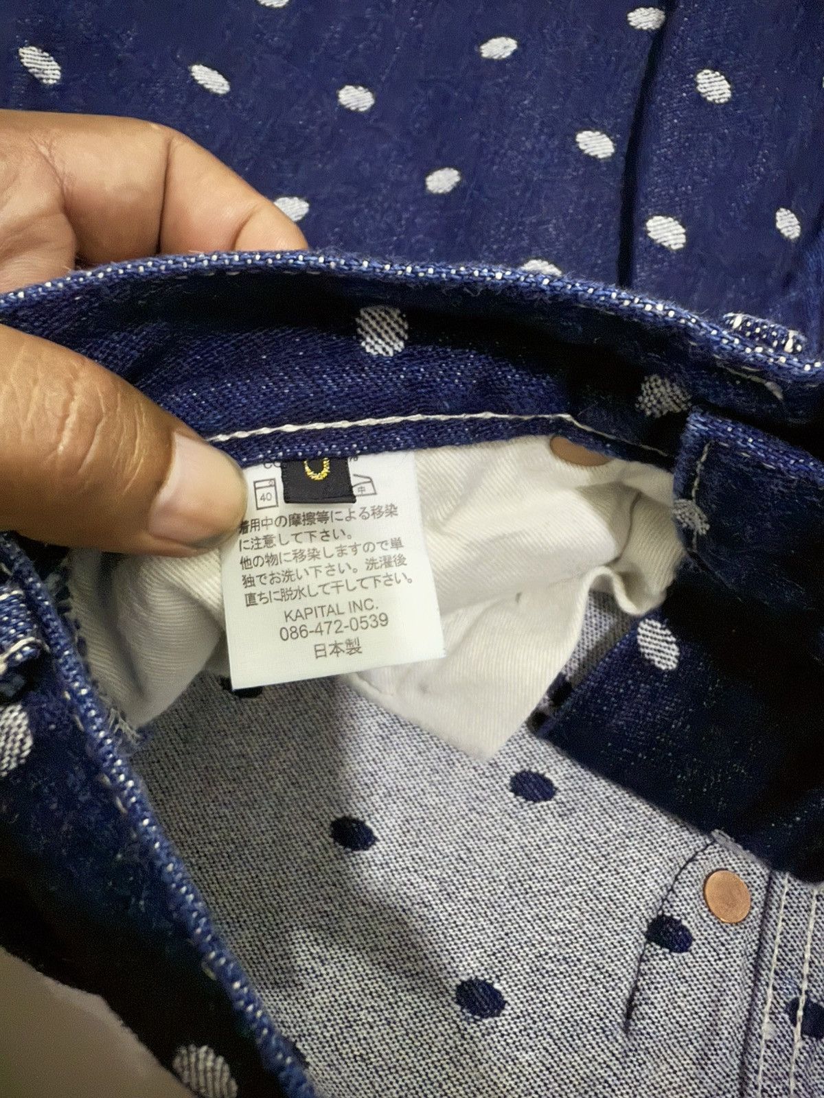 Japanese Brand × Kapital KAPITAL POLKA DOT DESIGN LONG RISE JAPAN CULTURE STYLE Size US 29 - 8 Thumbnail