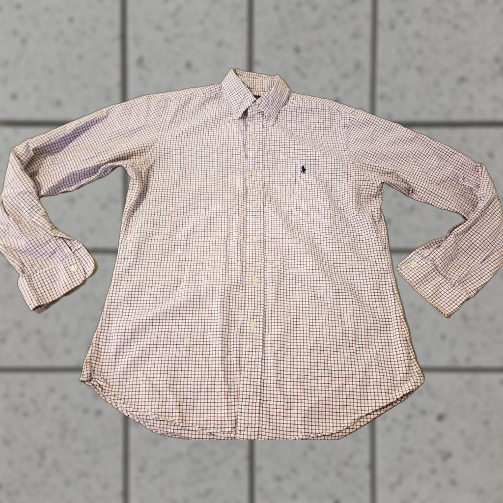 Ralph Lauren VINTAGE Mens Polo Ralph Lauren Dress Shirt M Medium White Button Cotton Size 40R - 1 Thumbnail