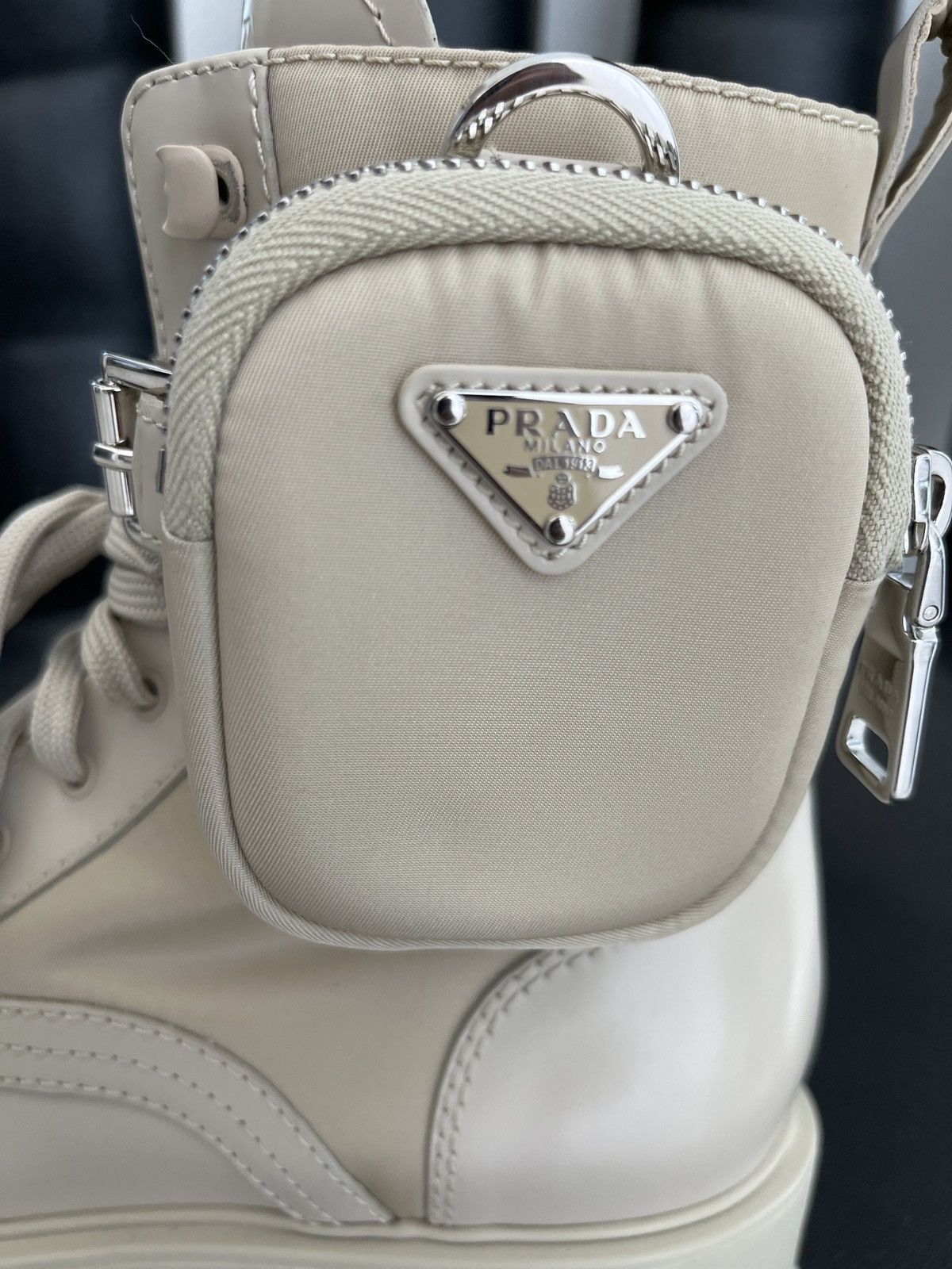 Prada Monolith pouch-detail leather boots Size US 7.5 / IT 37.5 - 9 Thumbnail