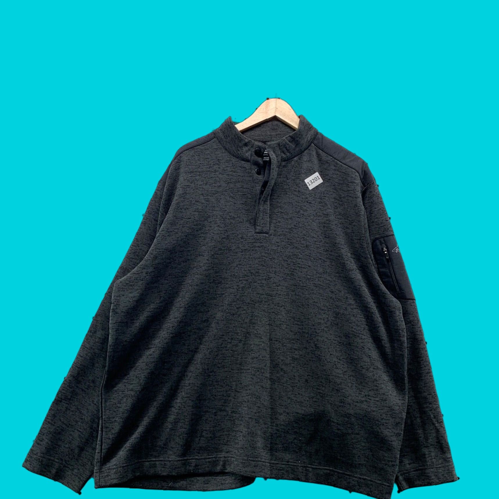 Logo 7 GREG NORMAN Sweater Pullover 2XL Gray Black Shark Logo Golf 1/4 Snap Mens Size US XXL / EU 58 / 5 - 1 Thumbnail